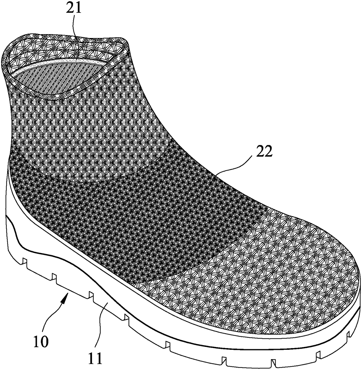 Three -dimensional sock shoe