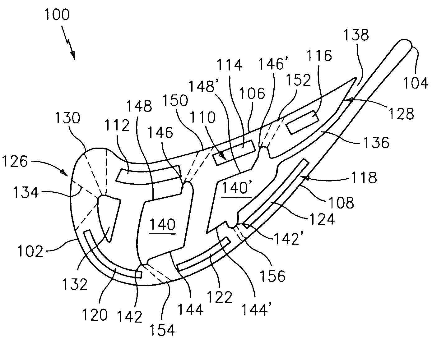 High aspect ratio blade main core modifications for peripheral serpentine microcircuits