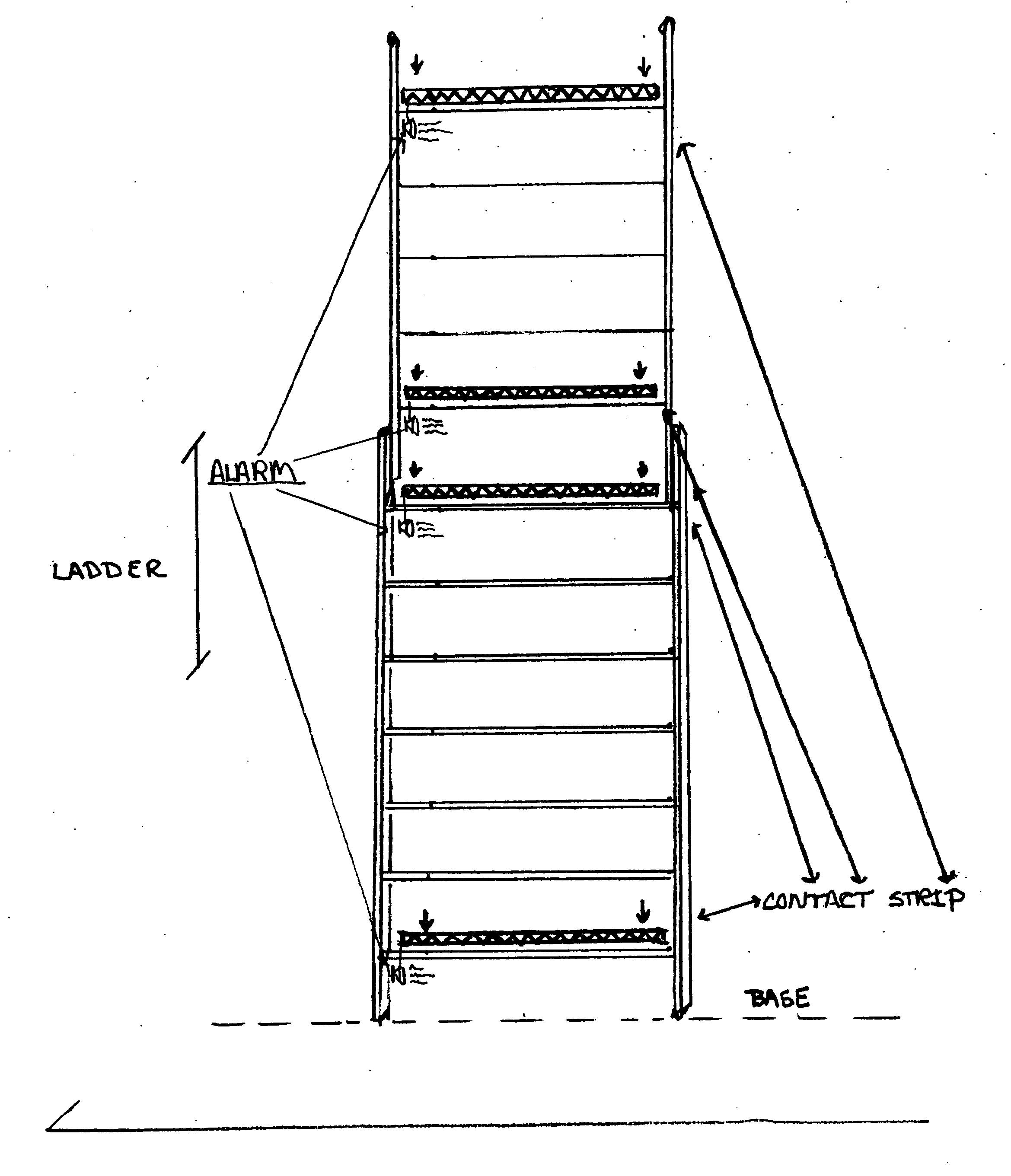 System and method for providing a warning to ladder users of potentially hazardous steps