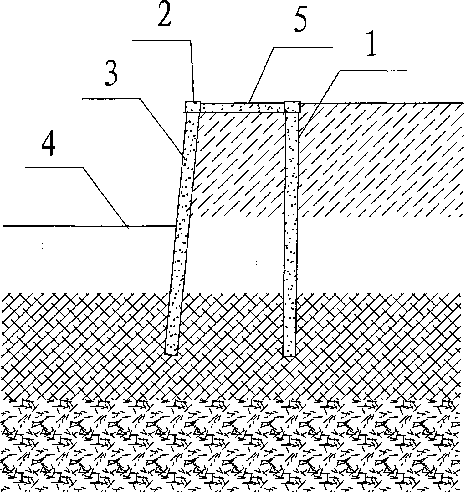 Foundation pit supporting method with double rows of piles