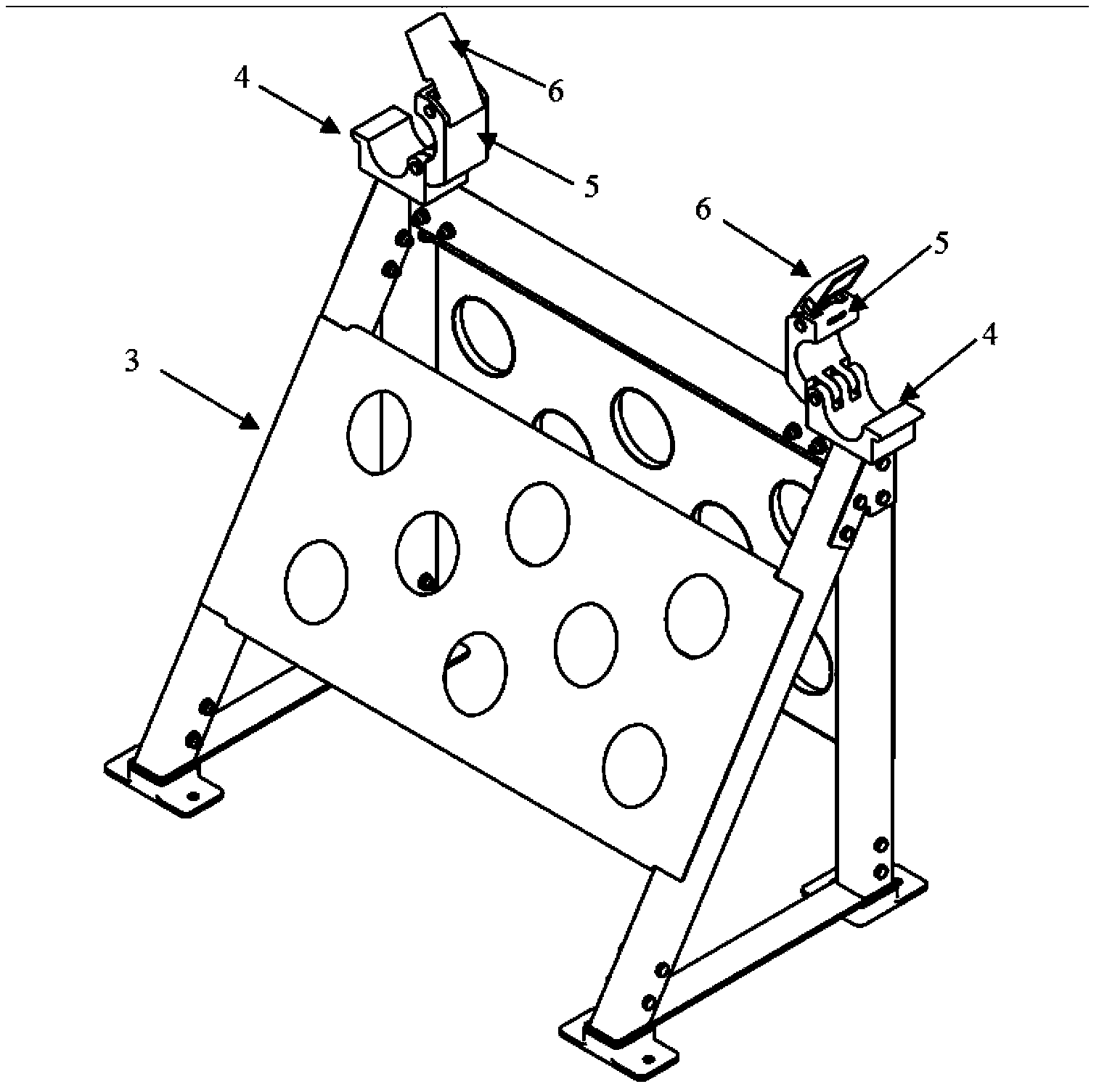 Supporting structure for mounting stretcher on helicopter