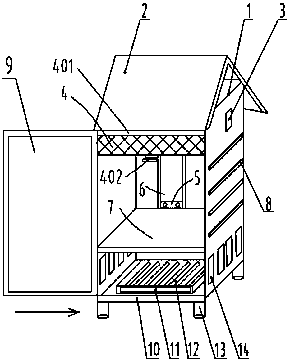A space-saving distribution box with insect-proof net structure