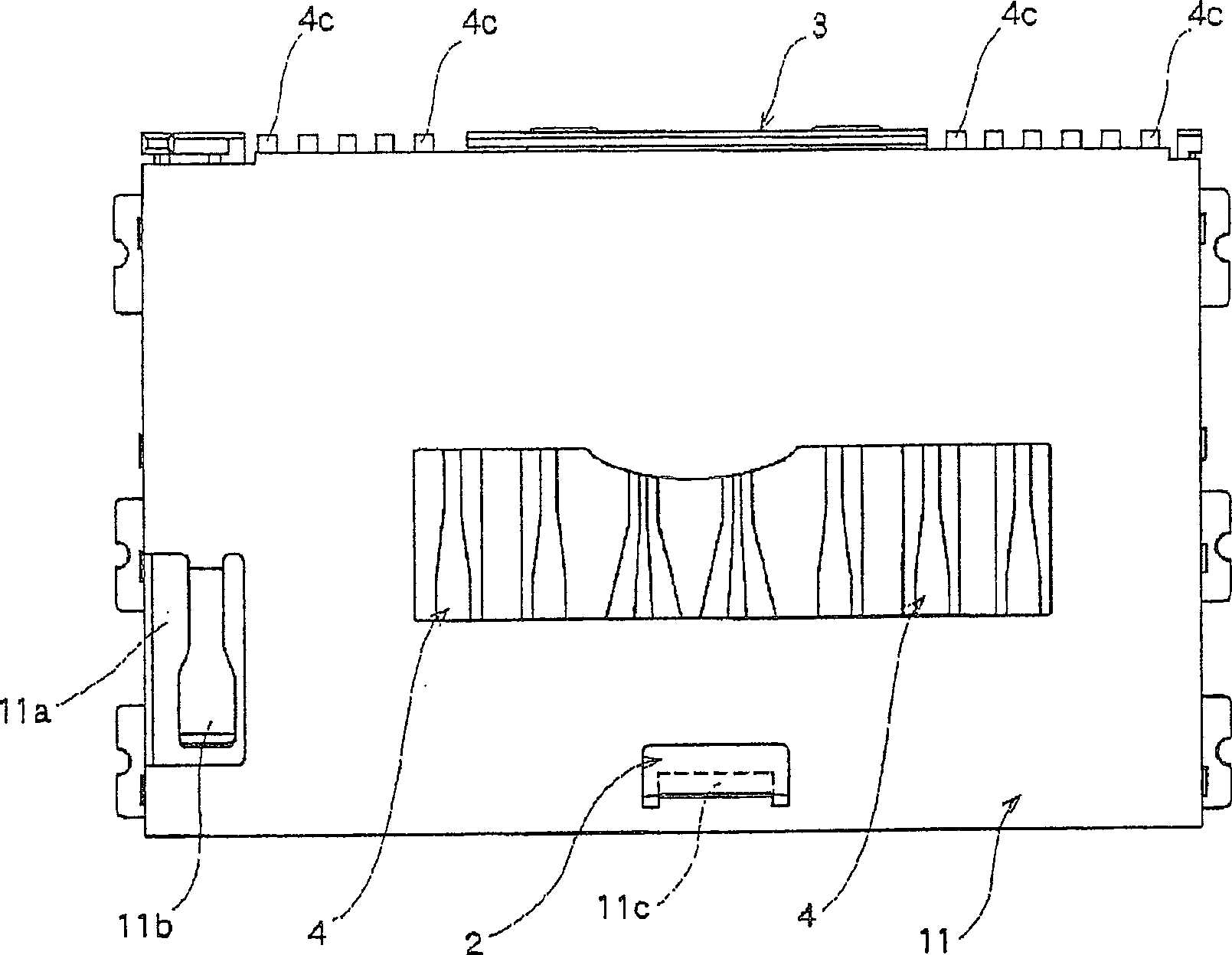 Connector device for card