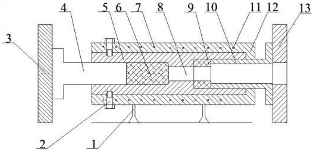 A device and method for preparing clad structural metal composite materials by bidirectional extrusion