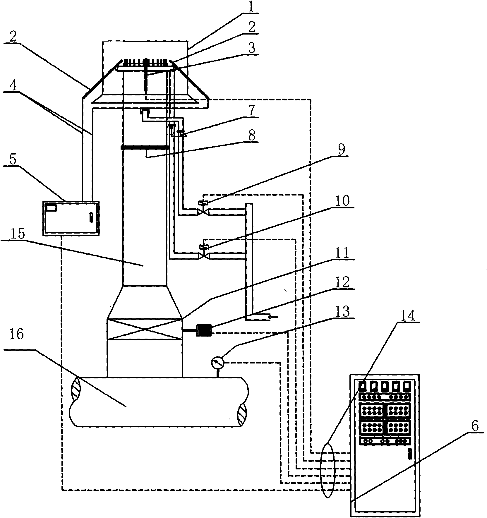 Device and method for controlling diffusion of gas collecting pipe