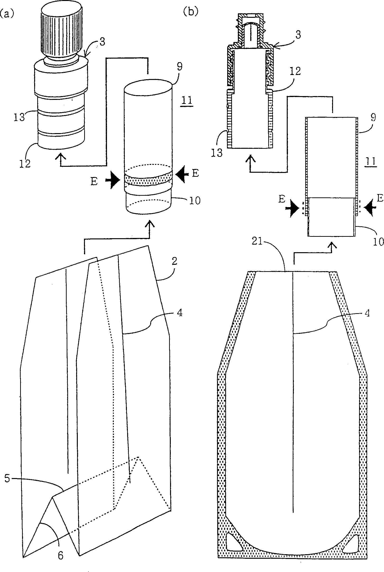 Self-standing bag shape container with vacuum and flow rate control function