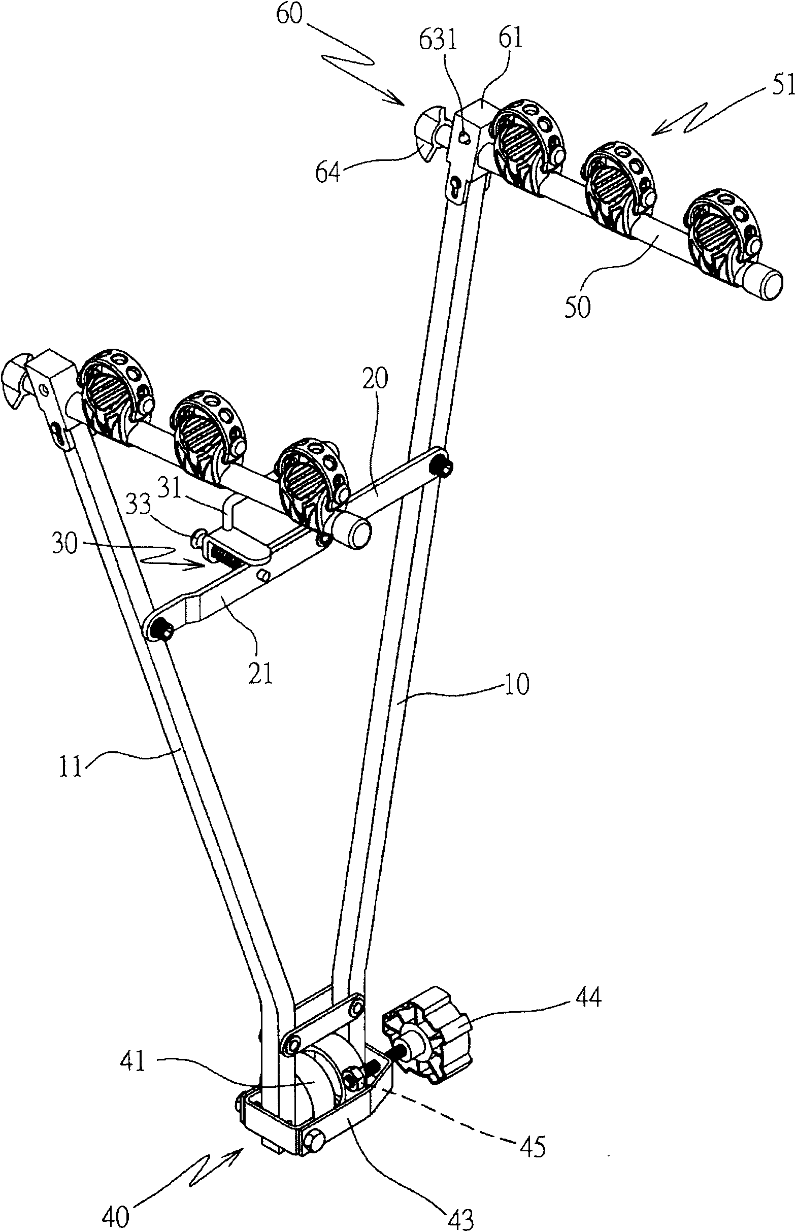 Structure for carrying frame