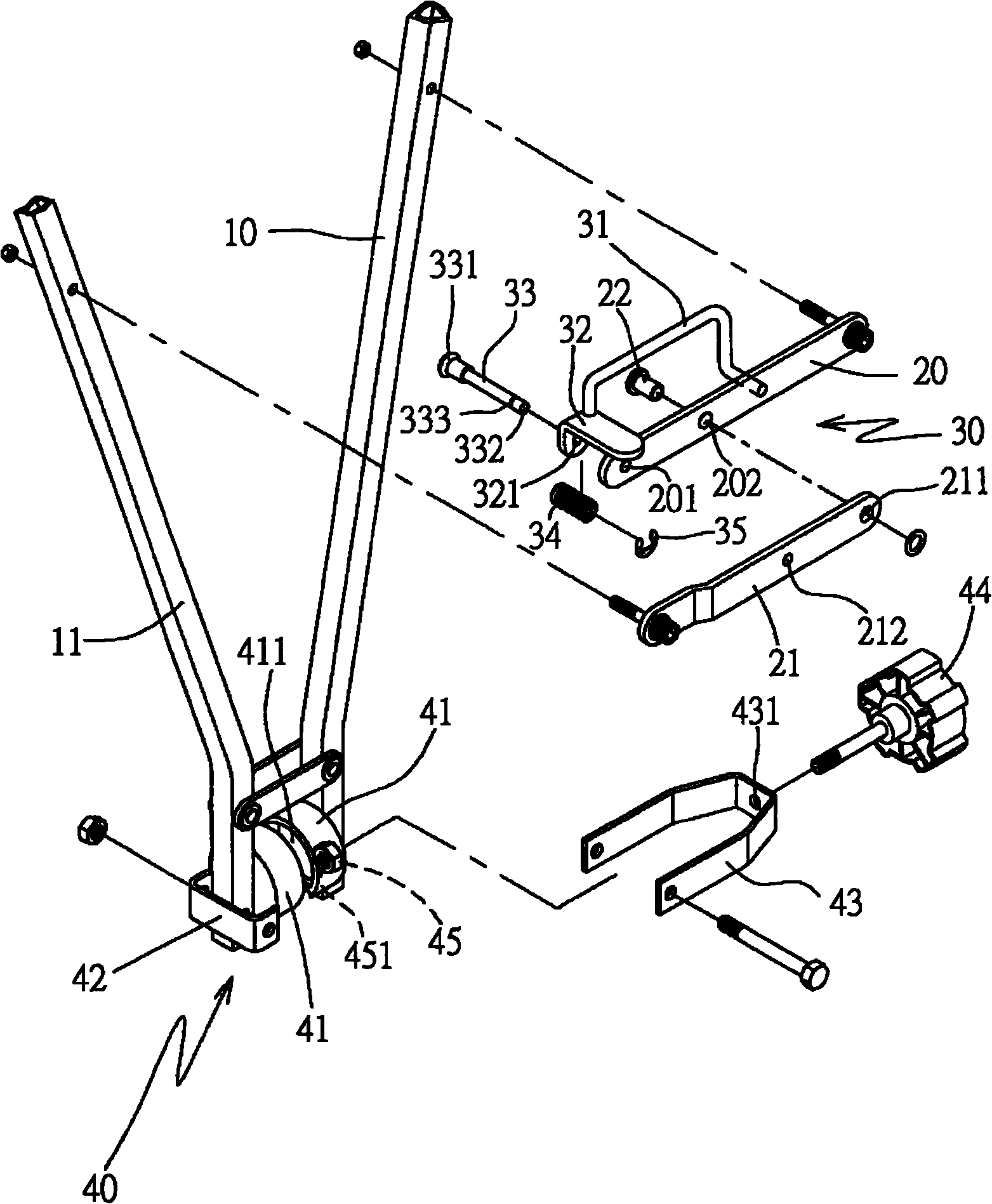 Structure for carrying frame