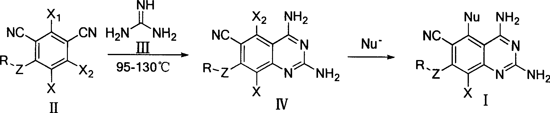 2,4-diamino quinazolines compounds and synthesis method thereof