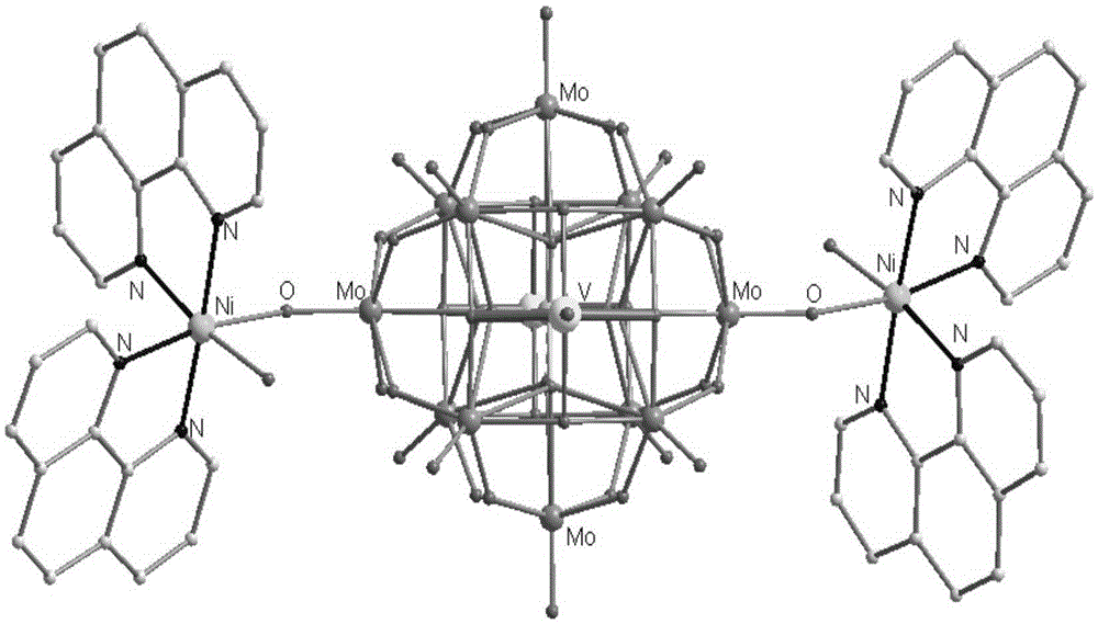 Organic-inorganic hybrid polymolybdate crystal material and preparation method thereof