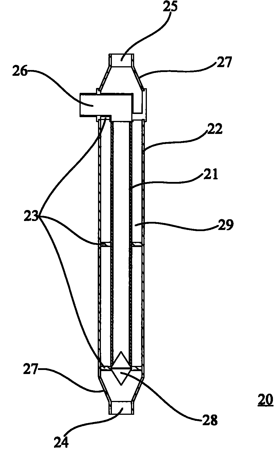Single-pipe external-compression type mechanical-circulation forced-cross flow solid and liquid-separating dynamic membrane system and device