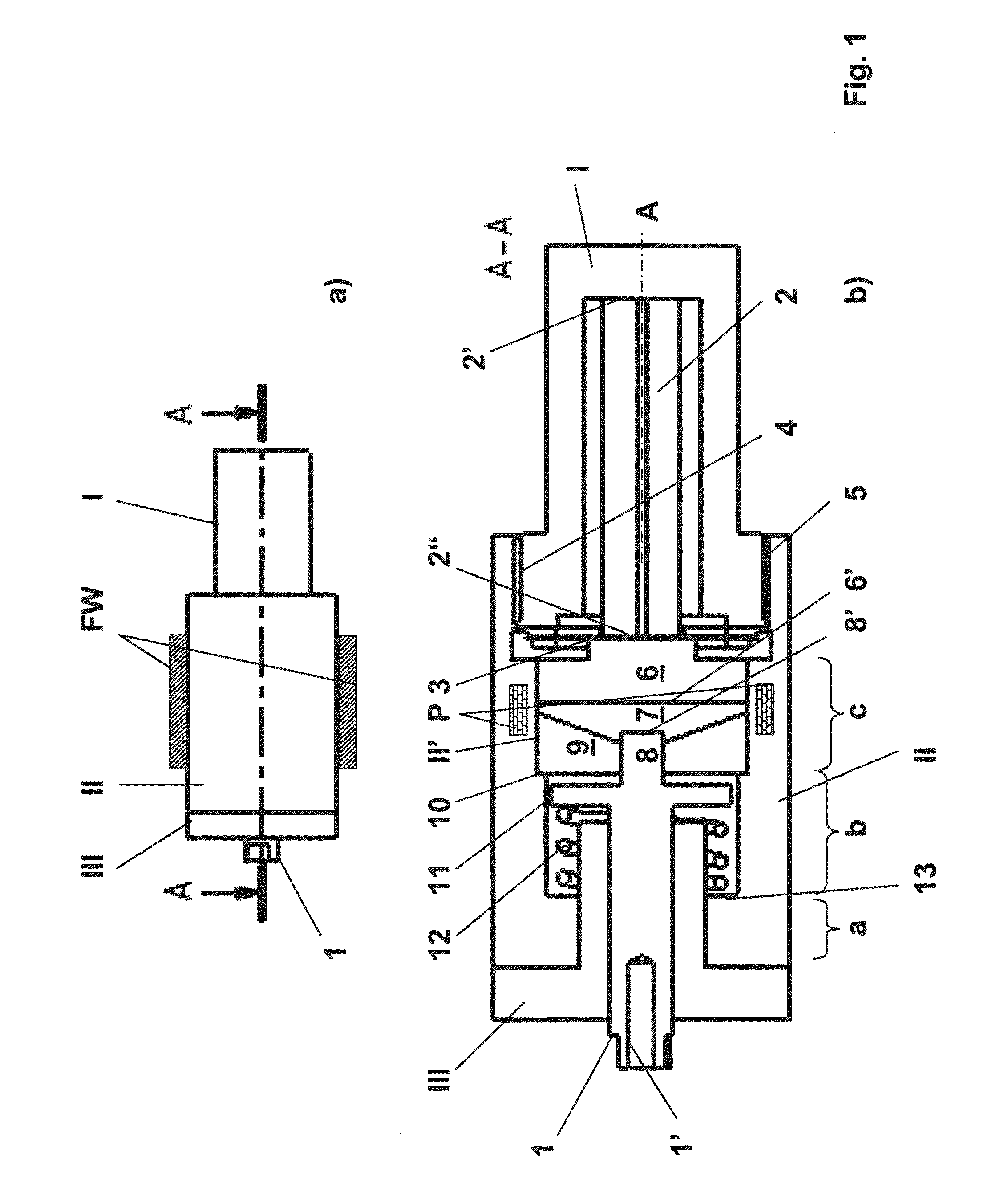 Activation unit with an actuator