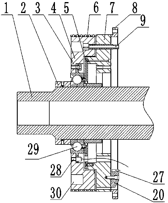 Shafting structure of a double-rotor testing machine for angular contact bearings