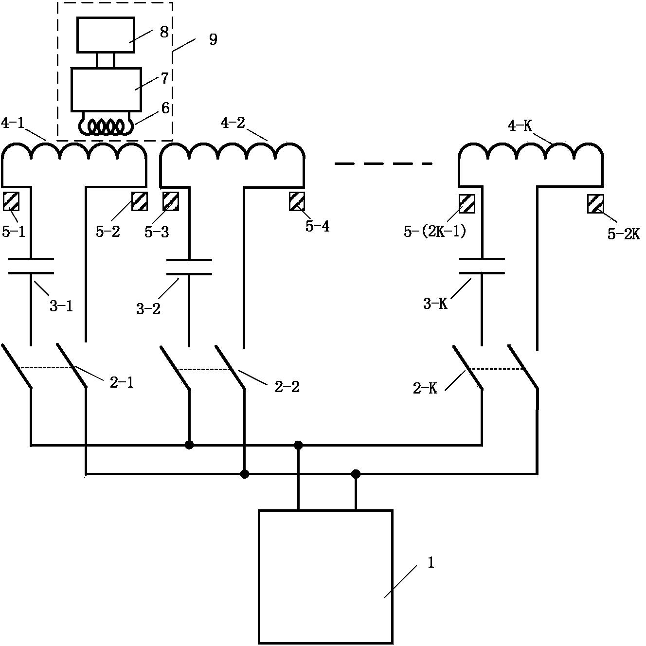 Subsection power supply shifting device for movable non-contact power supply system