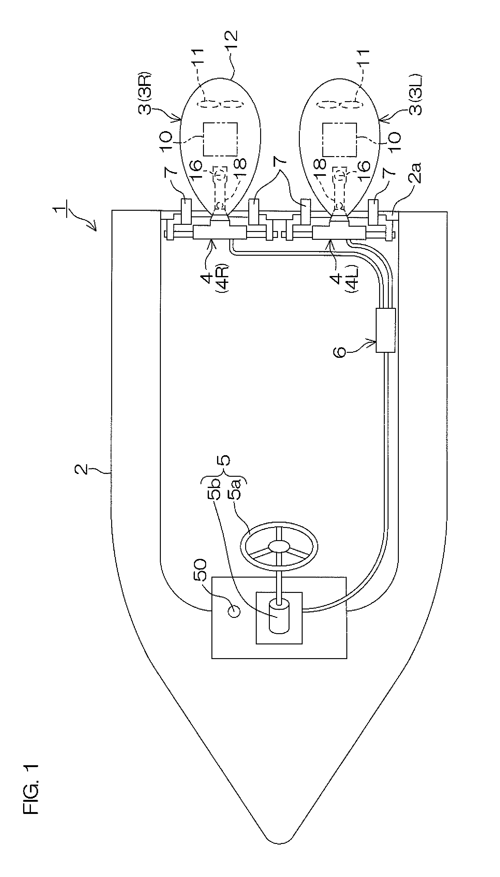 Outboard motor control device and marine vessel including the same