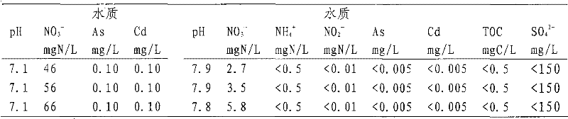 Method for synchronously removing heavy metal and nitrate from drinking water and device thereof