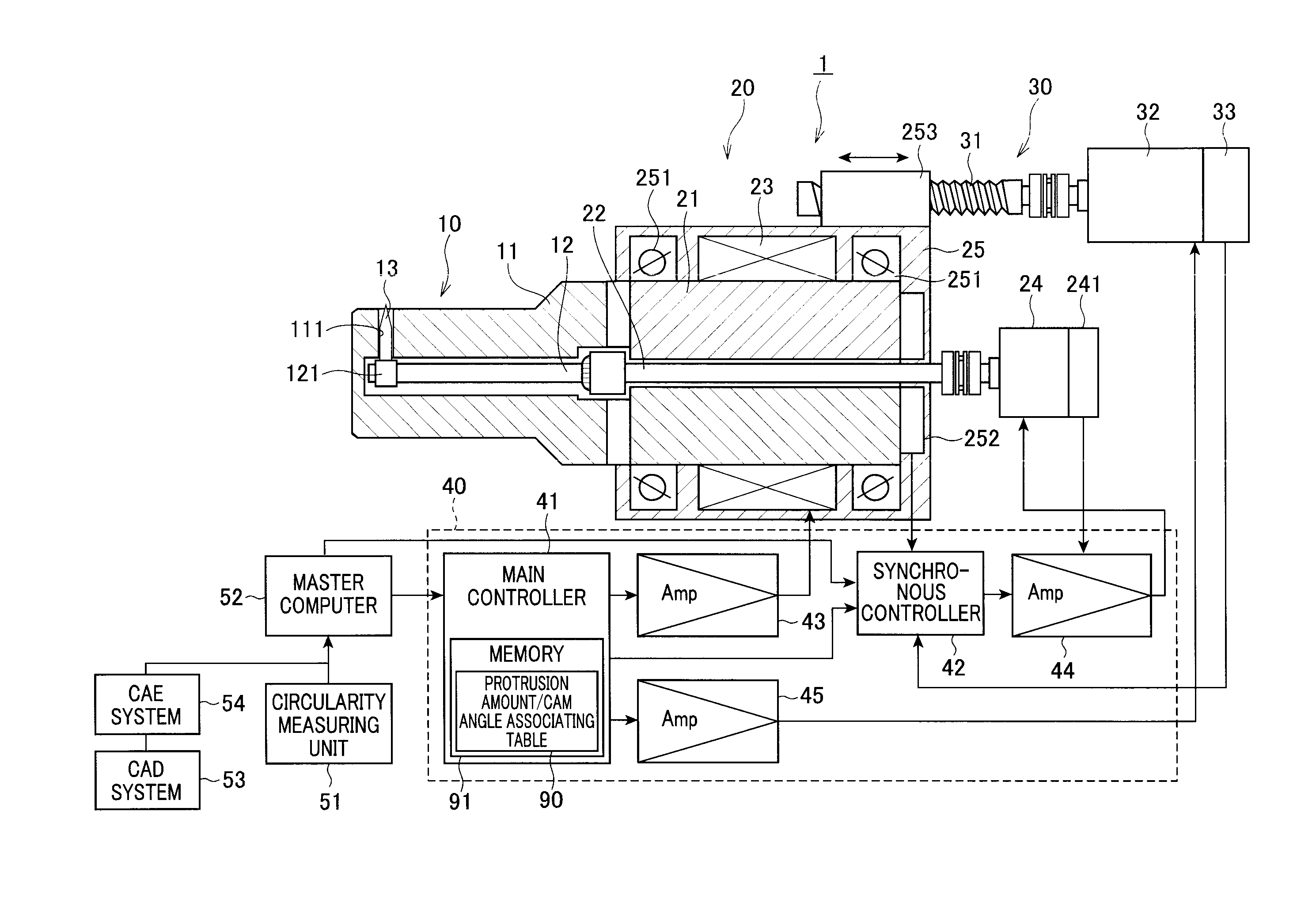 Cam driving device and processing method