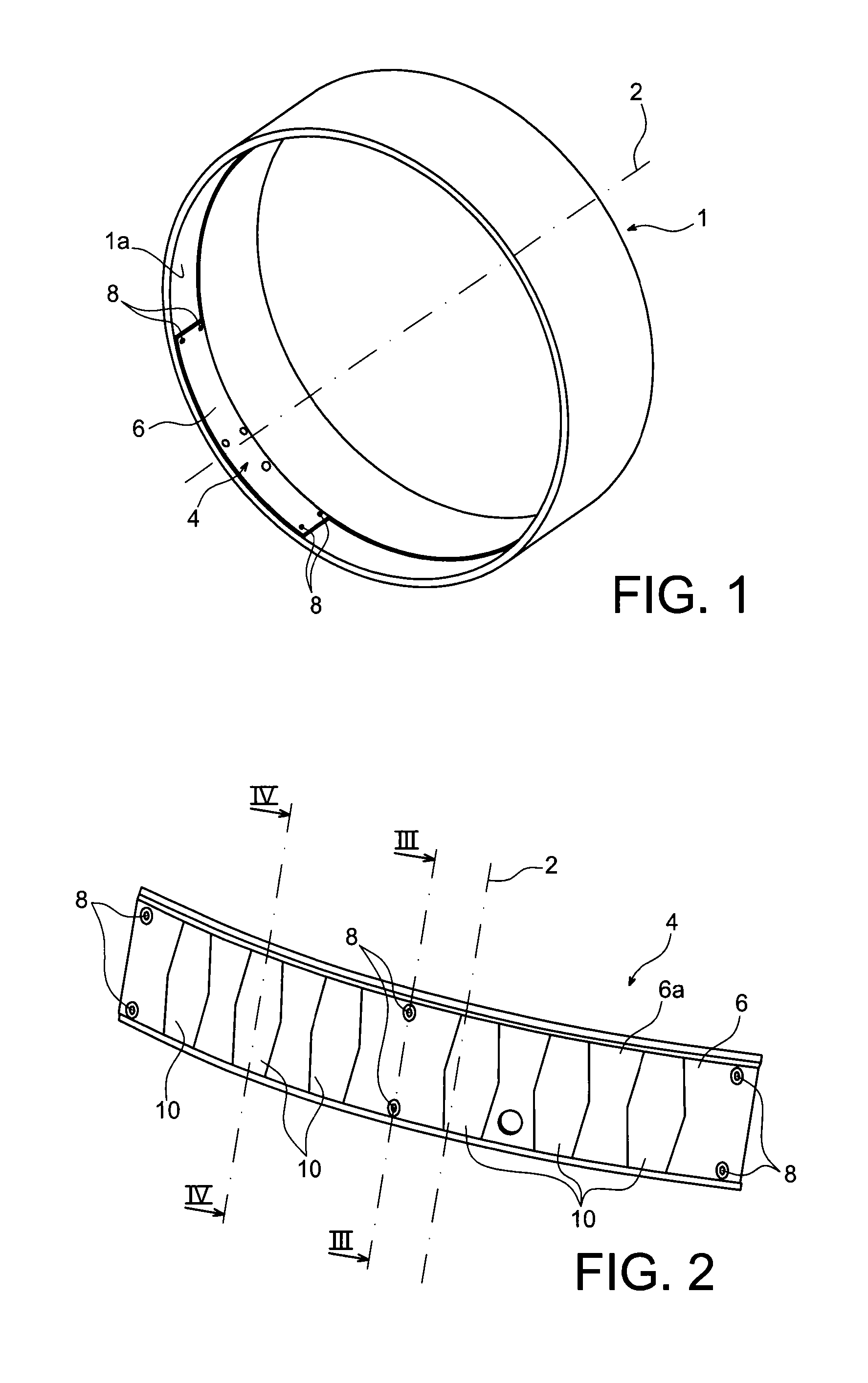 Fluid discharge vibration damping strips for acoustic protection of aircraft turbomachine fan casing