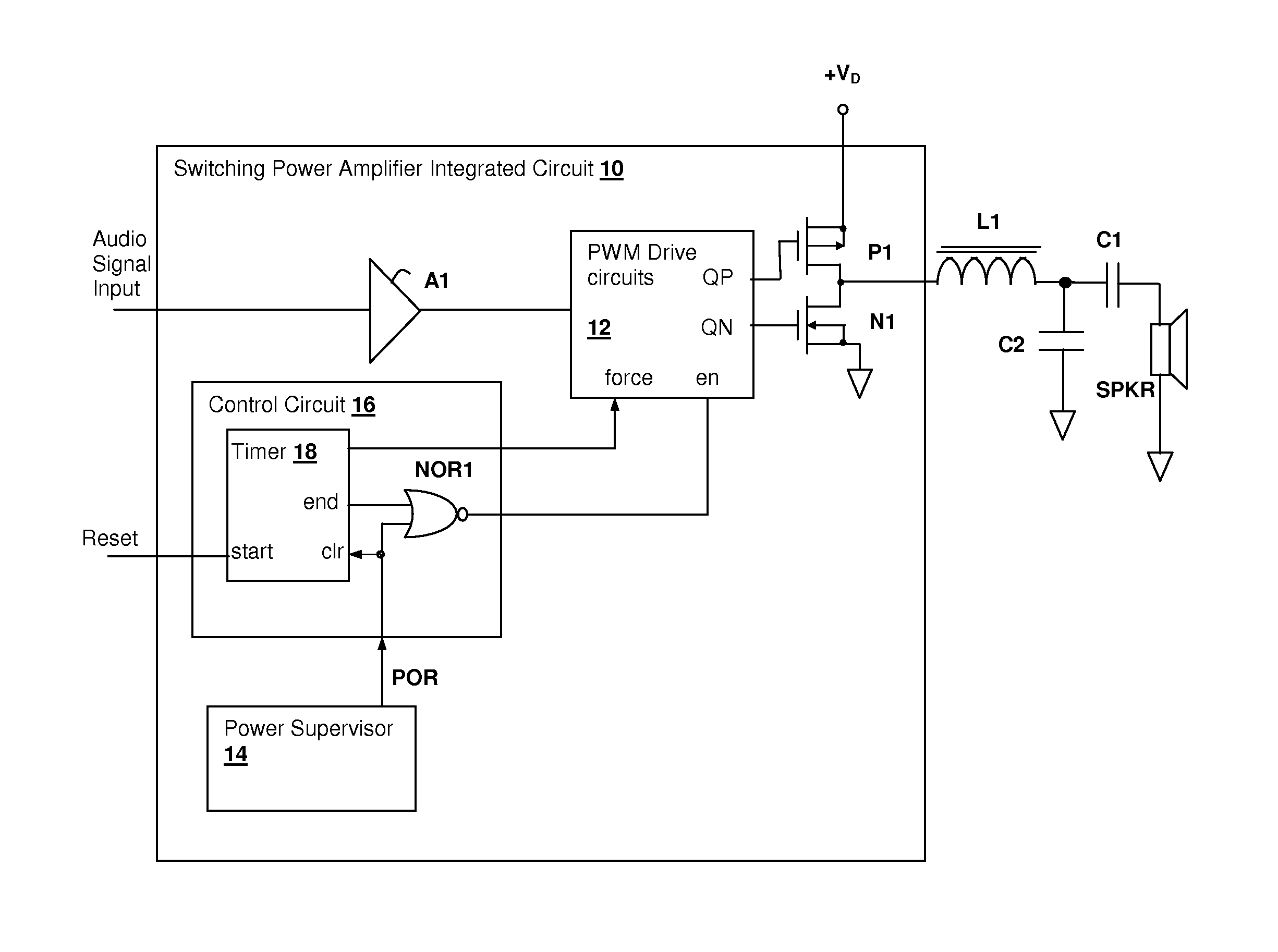 Protection circuit and method for protecting switching power amplifier circuits during reset