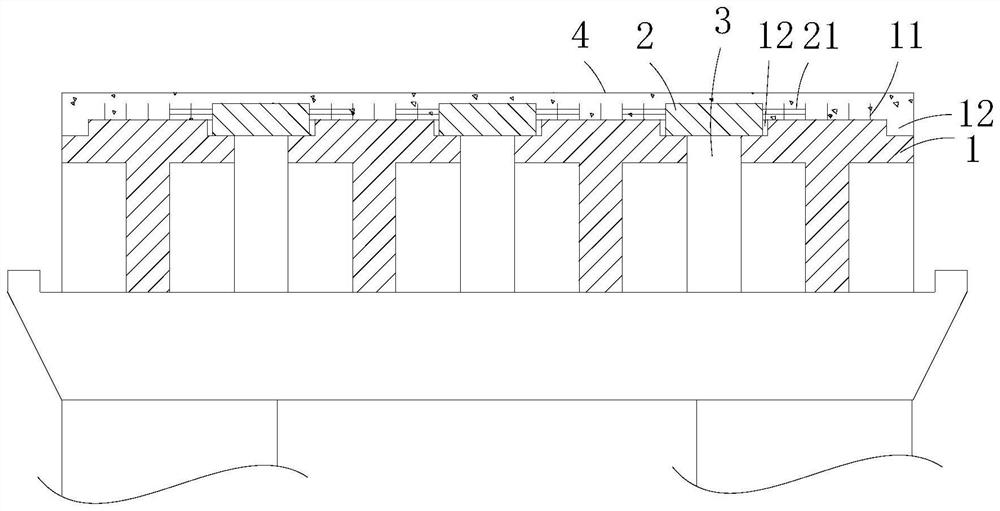 Prefabricated assembly type bridge deck structure and construction method thereof
