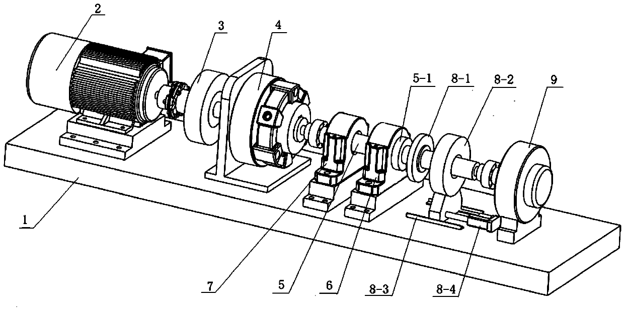 Impact test table based on axial loading of wind power high-speed shaft bearing