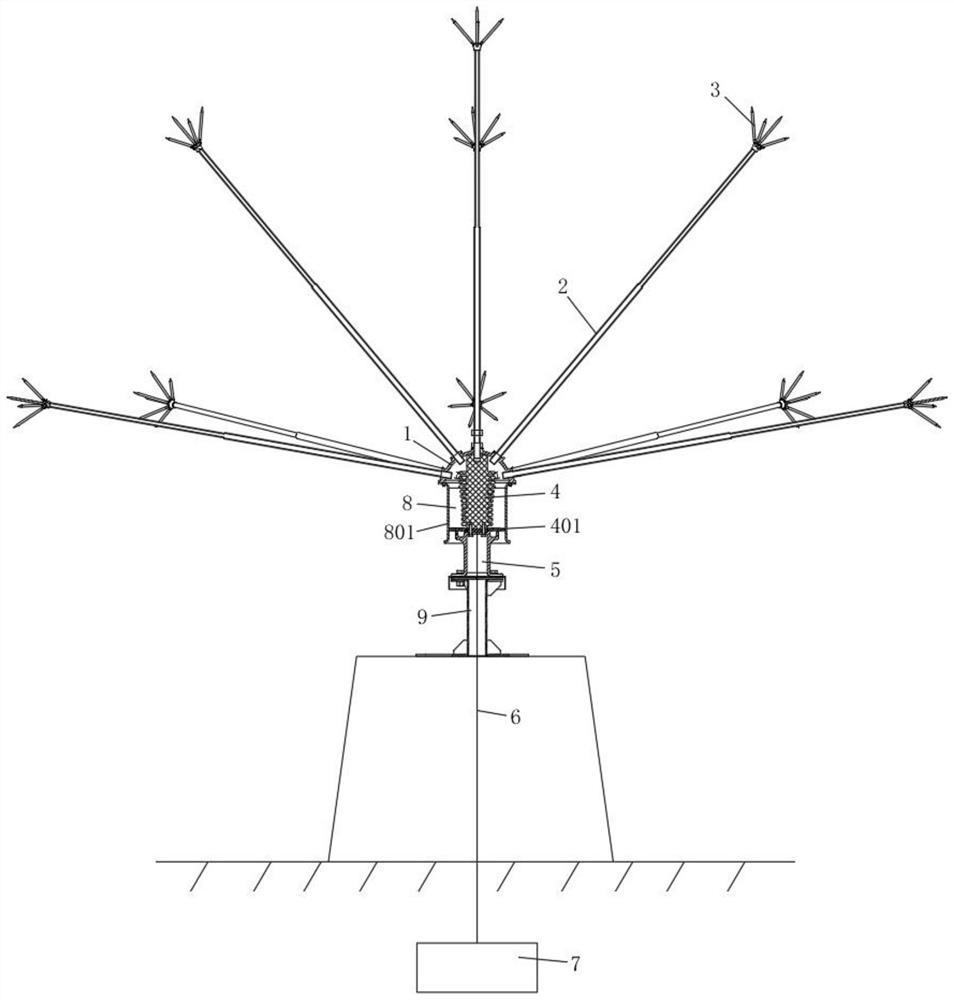 Microwave tower passive corona field lightning dispeller