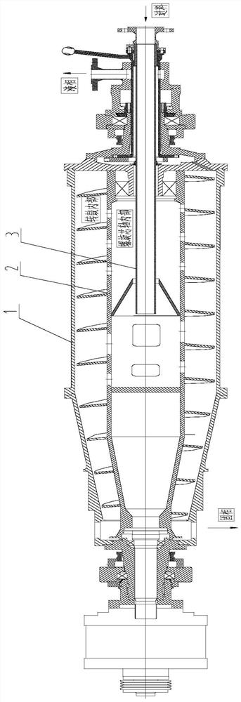 Internal cleaning mechanism and method for spiral mandrel of horizontal screw machine