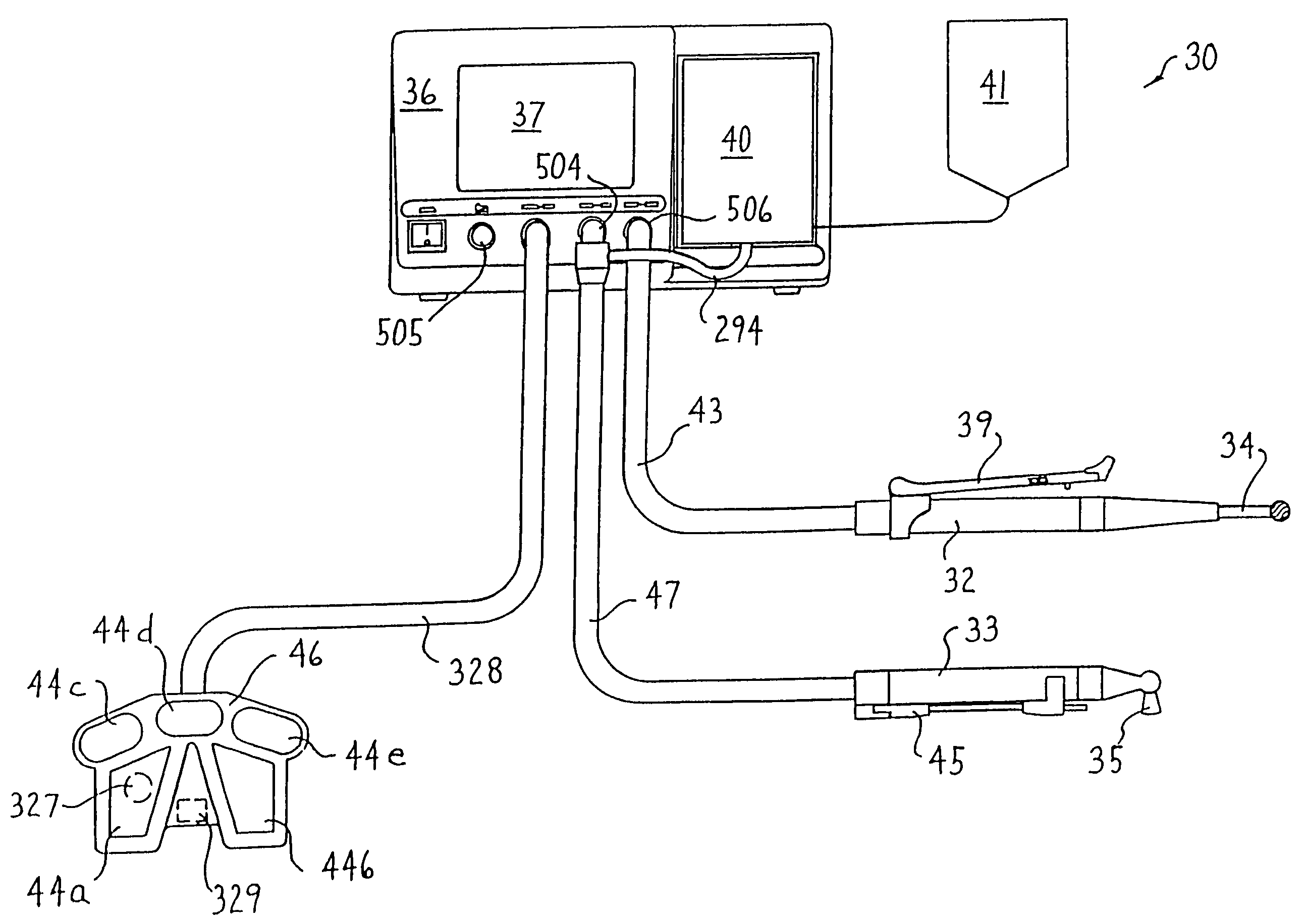 Surgical tool system including plural powered handpieces and a console to which the handpieces are simultaneously attached, the console able to energize each handpiece based on data stored in a memory integral with each handpiece