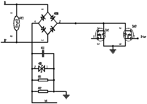 A system integrating protection current sampling and power supply