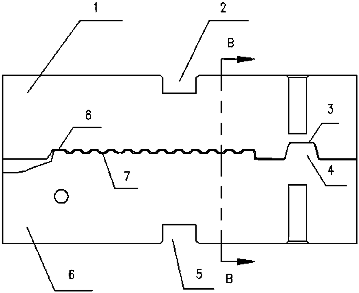 Exhaust block structure preventing injection of die casting liquid