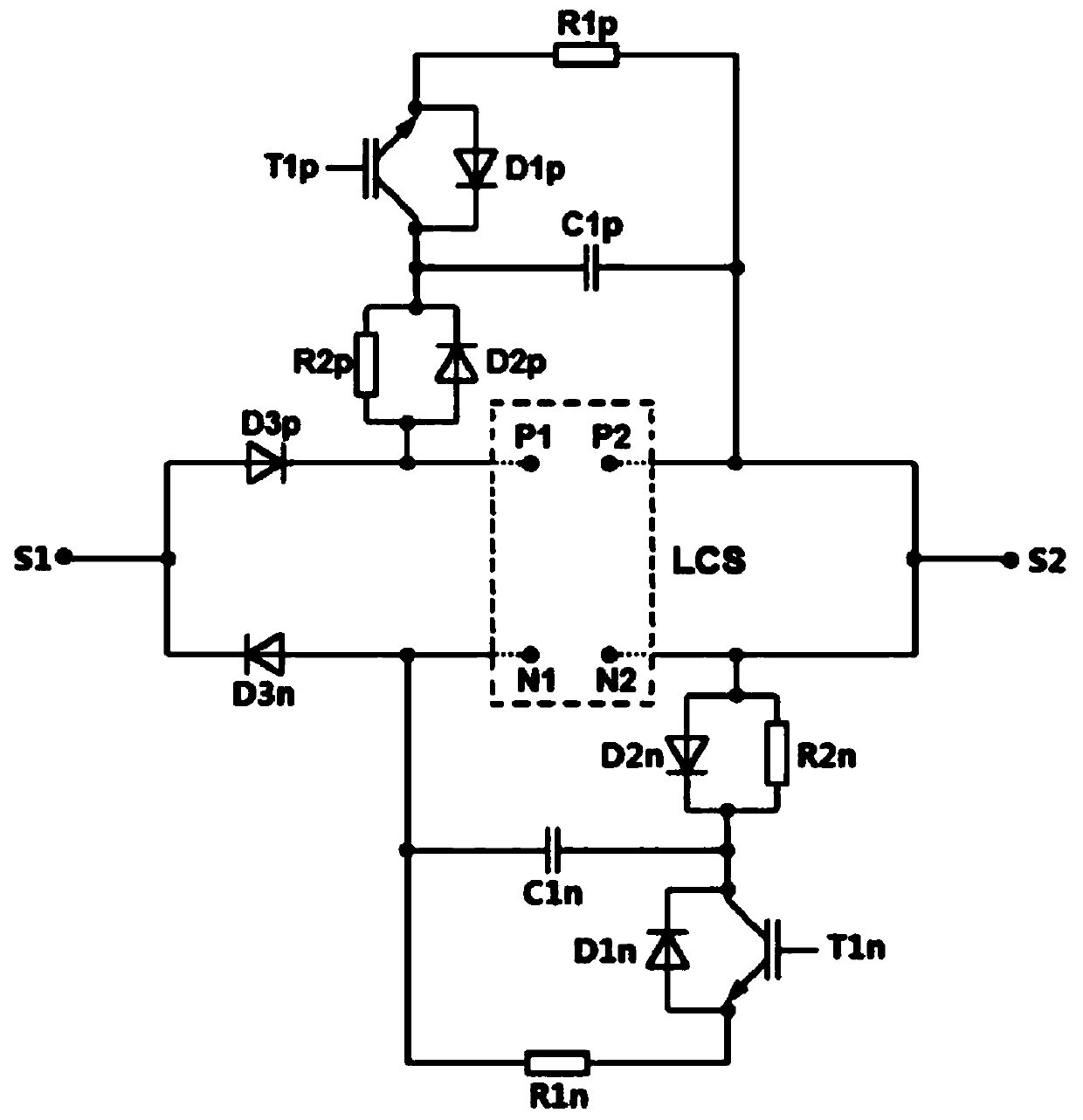 A snubber circuit suitable for bidirectional parallel load commutation switch of hybrid high-voltage DC circuit breaker