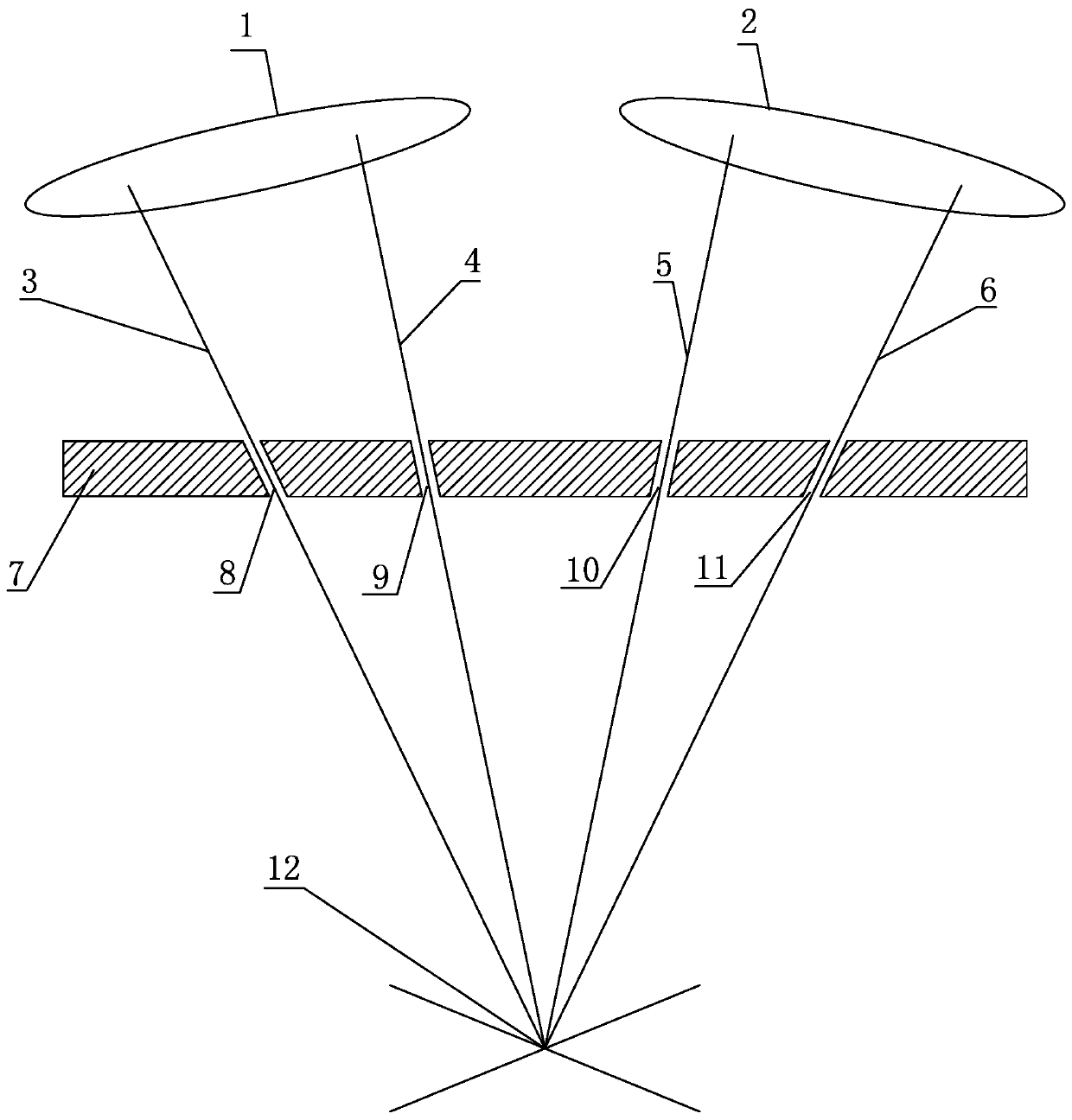 Double-probe four-laser-beam focus positioning device