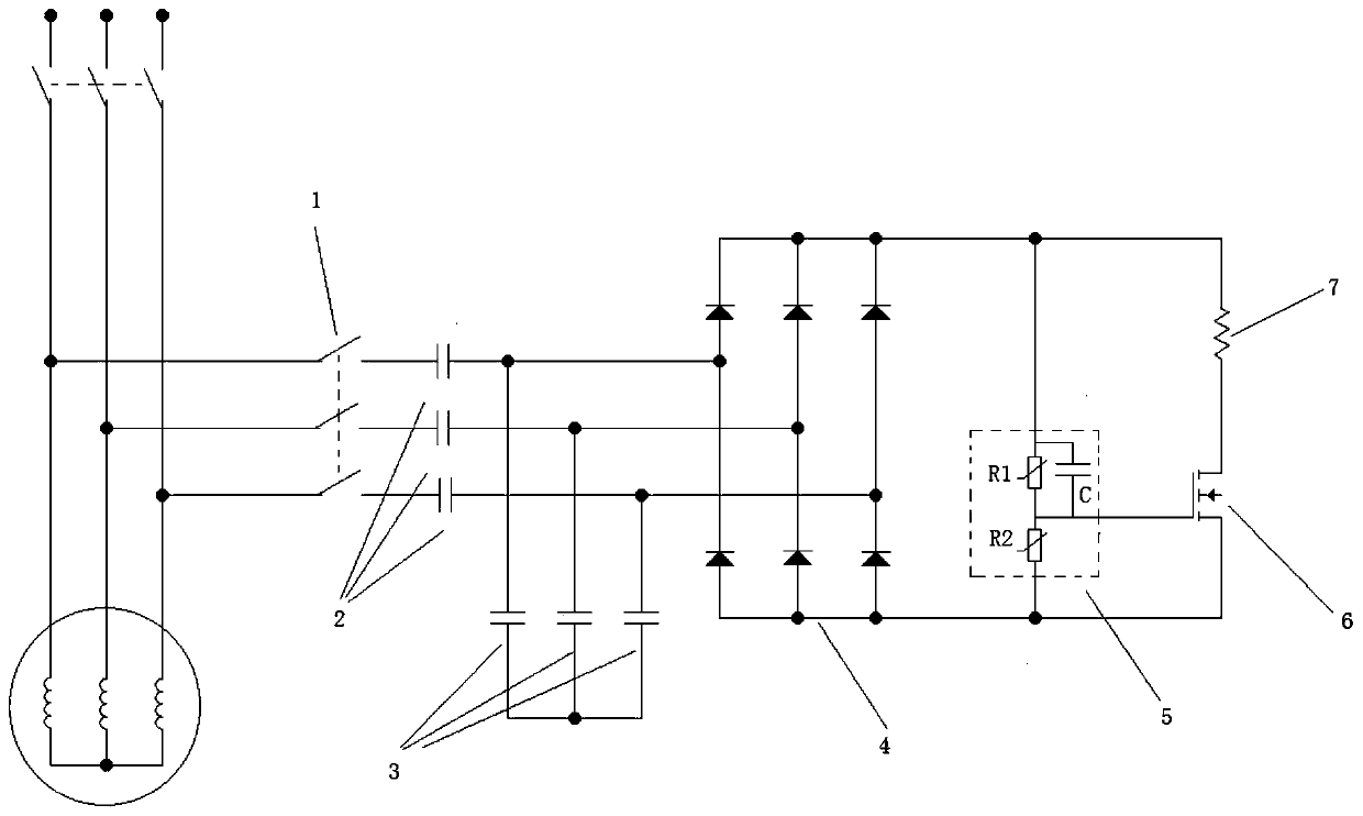 A controllable compensation type full torque energy-saving soft start device for asynchronous motors