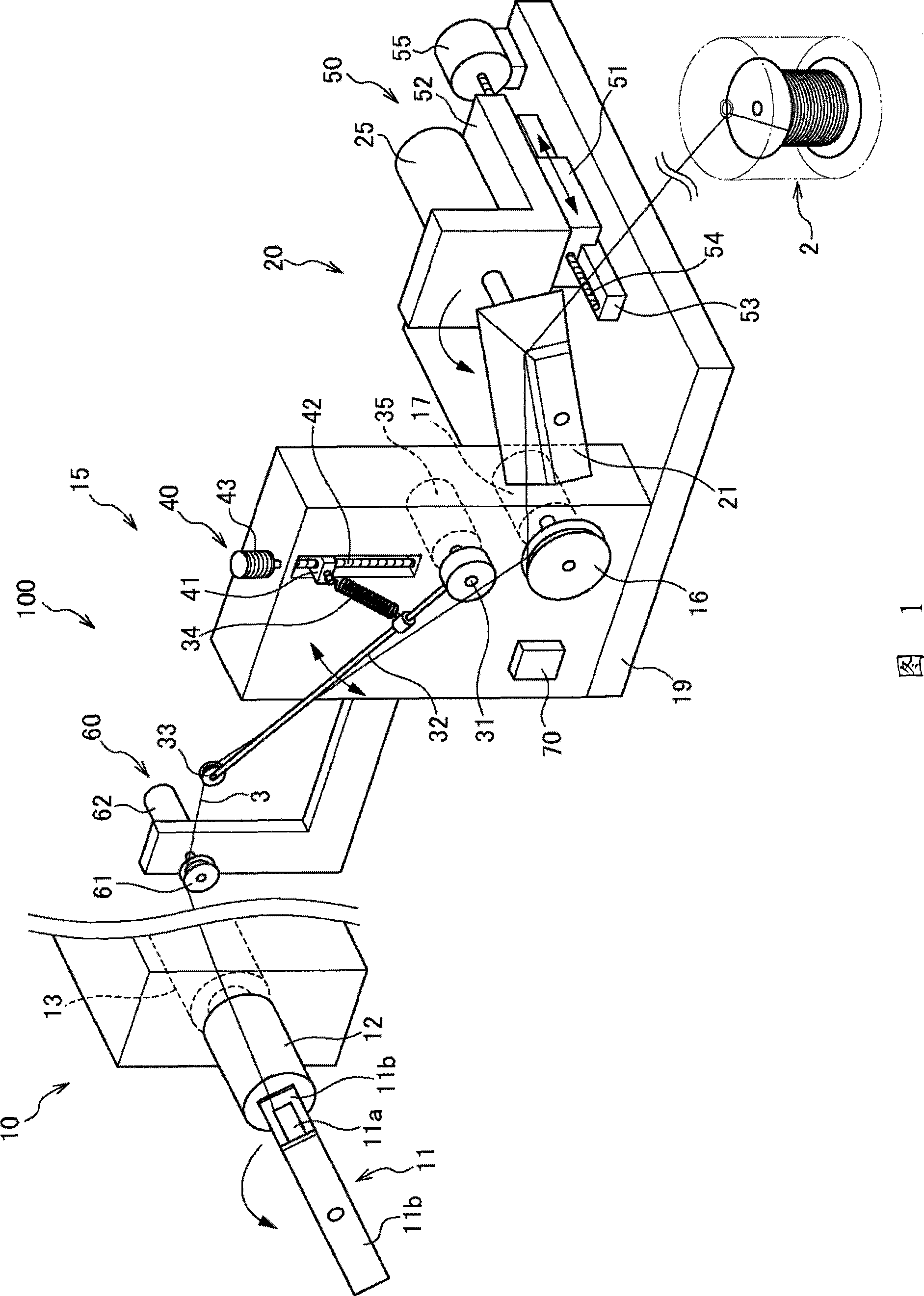 Wire winding system, tension device, and wire winding method