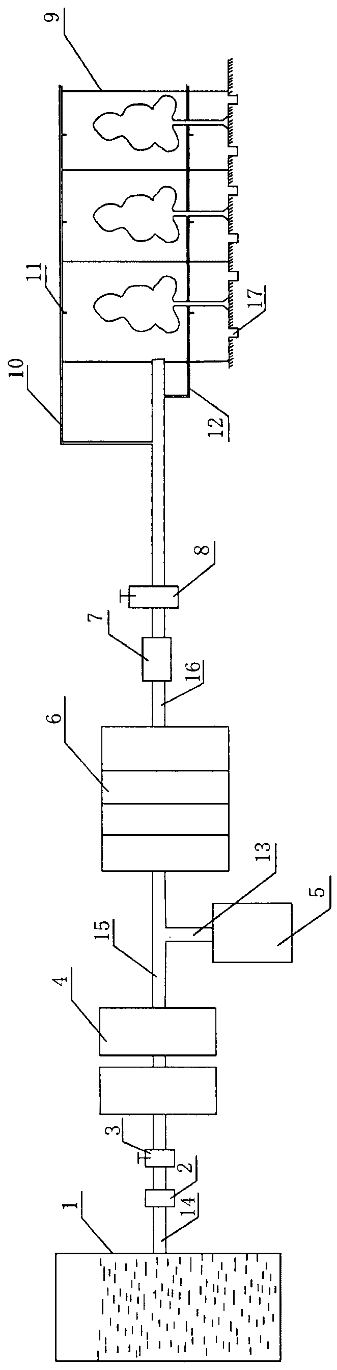 A micro-sprinkler irrigation system for hanging fruit trees and under the trees