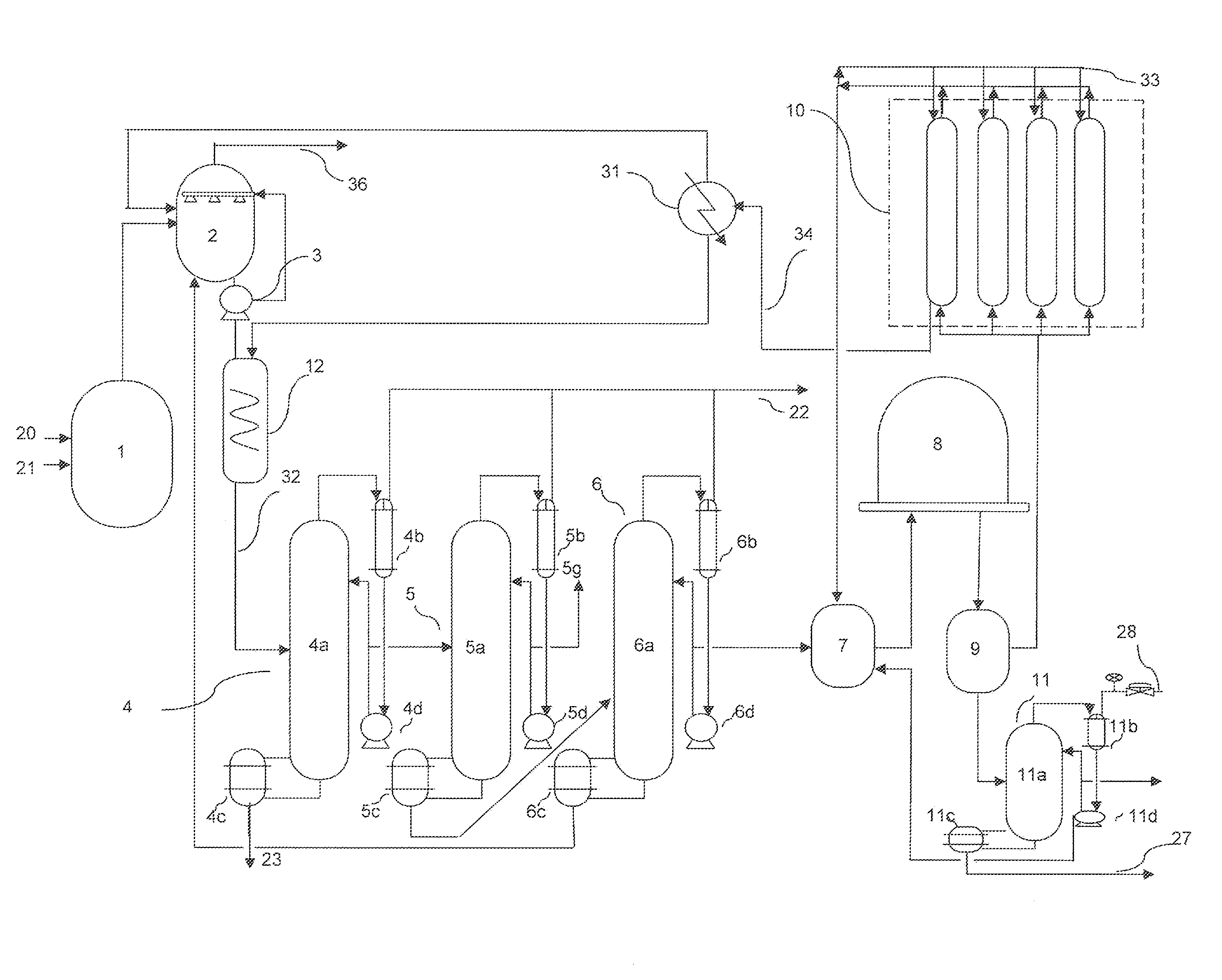 Apparatus and method for producing polycrystalline silicon having a reduced amount of boron compounds by forming phosphorus-boron compounds