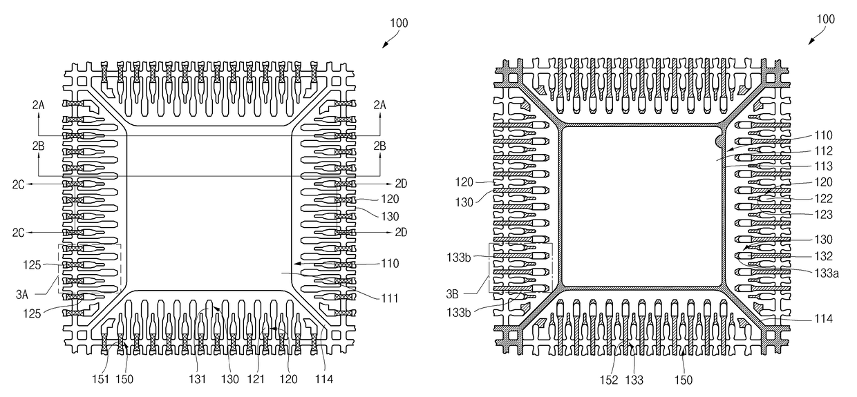 Semiconductor device with leadframe configured to facilitate reduced burr formation