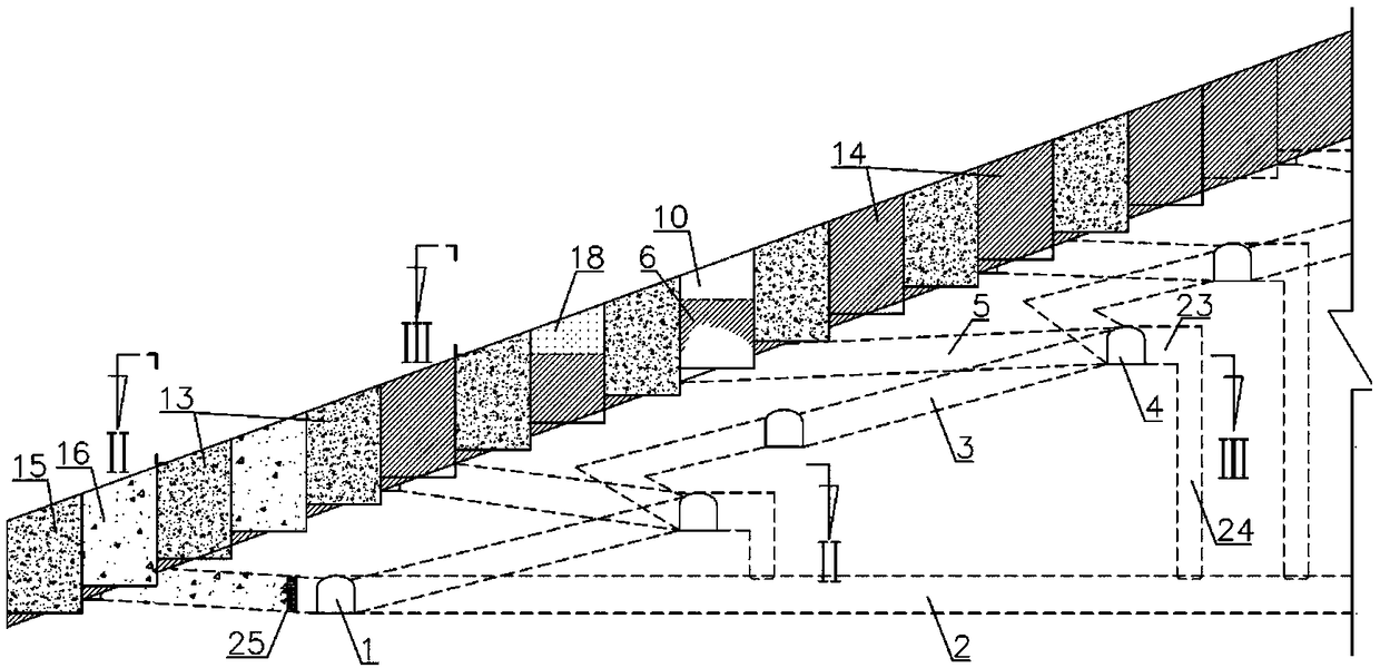 Double-layered and bidirectional horizontal stripping open-stope backfilling mining method