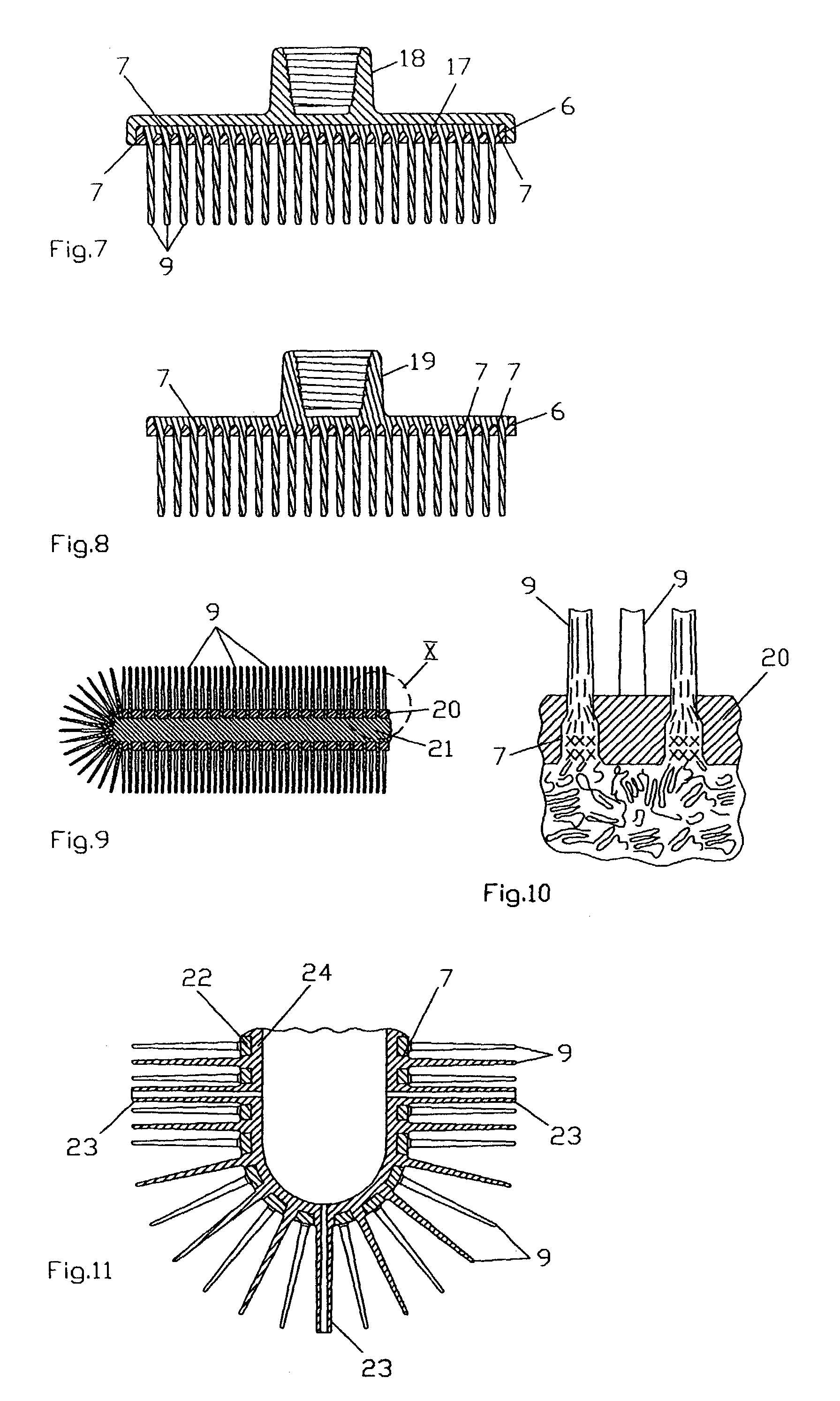 Method and device for producing bristle products and bristle products