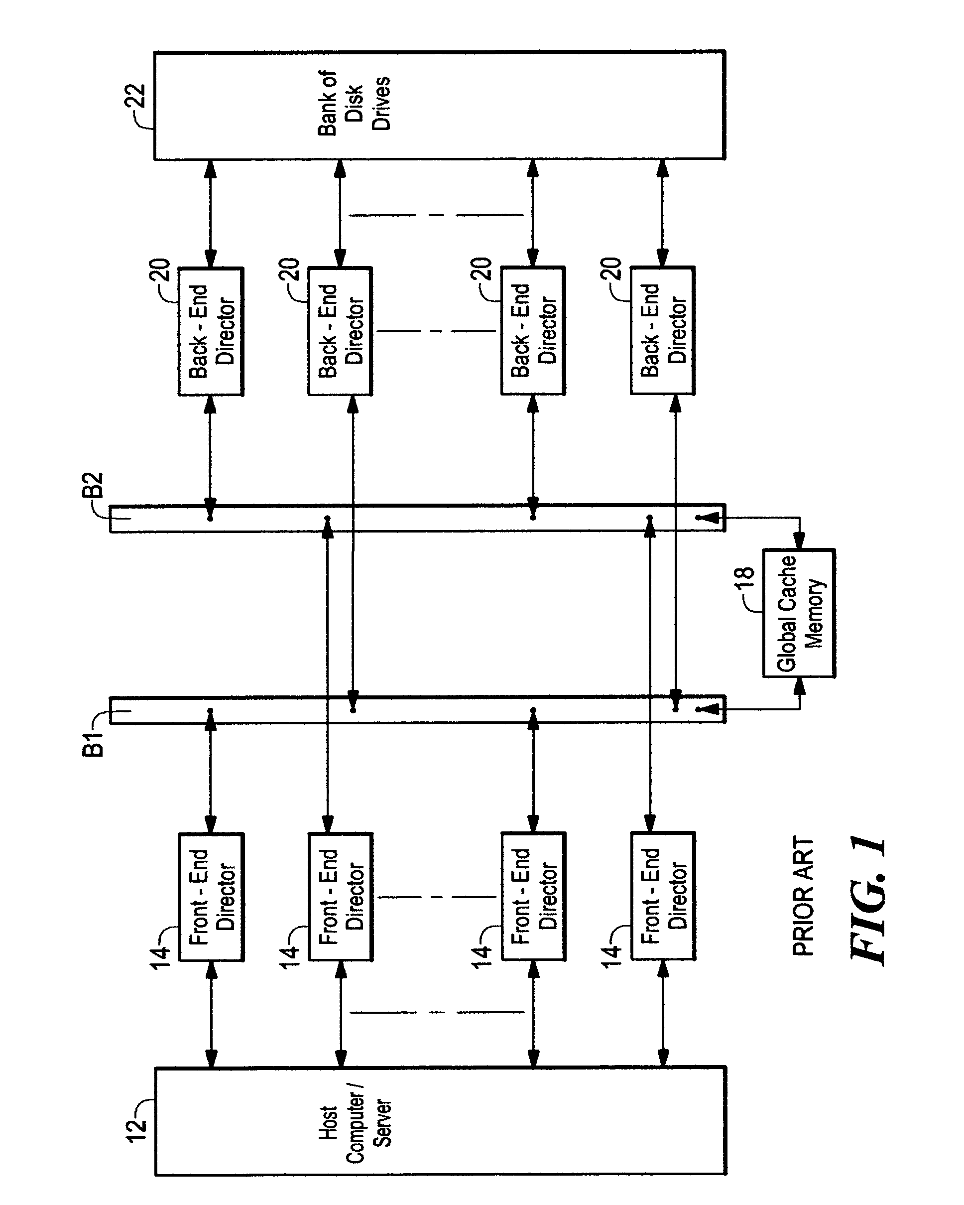 Data storage system having point-to-point configuration