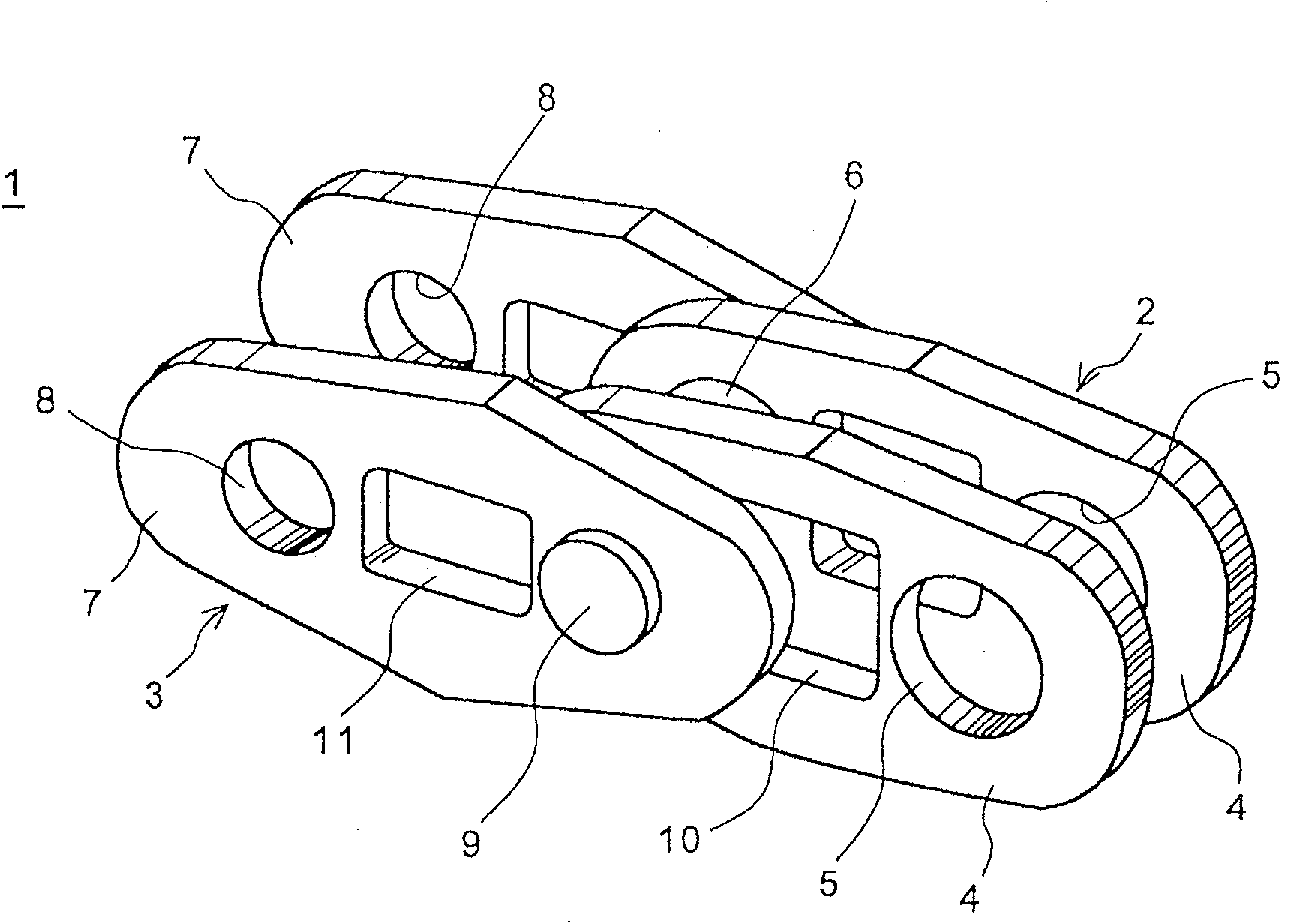 Roller chain for driving