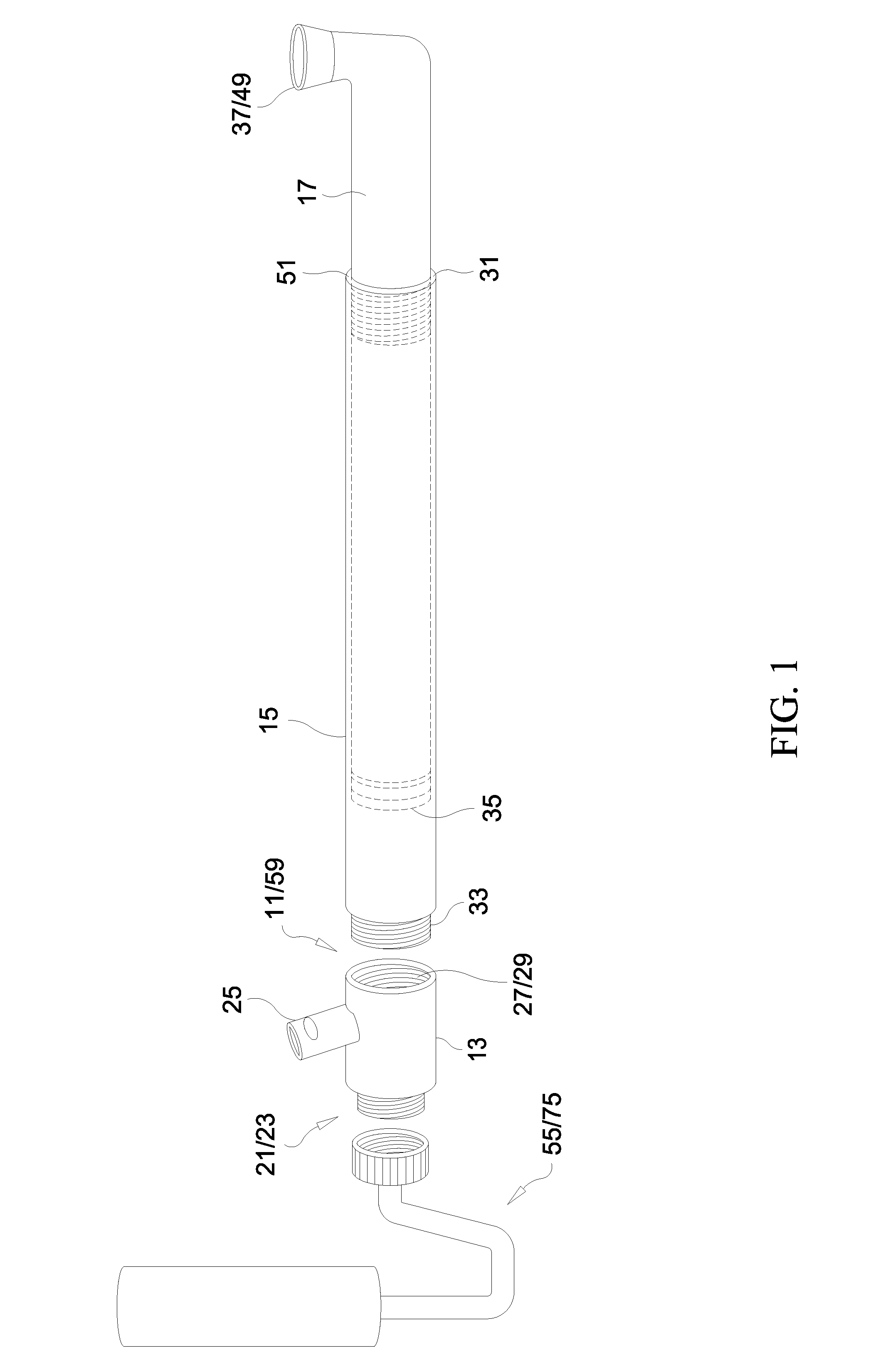 Liquid dispenser with interchangeable heads and extension poles