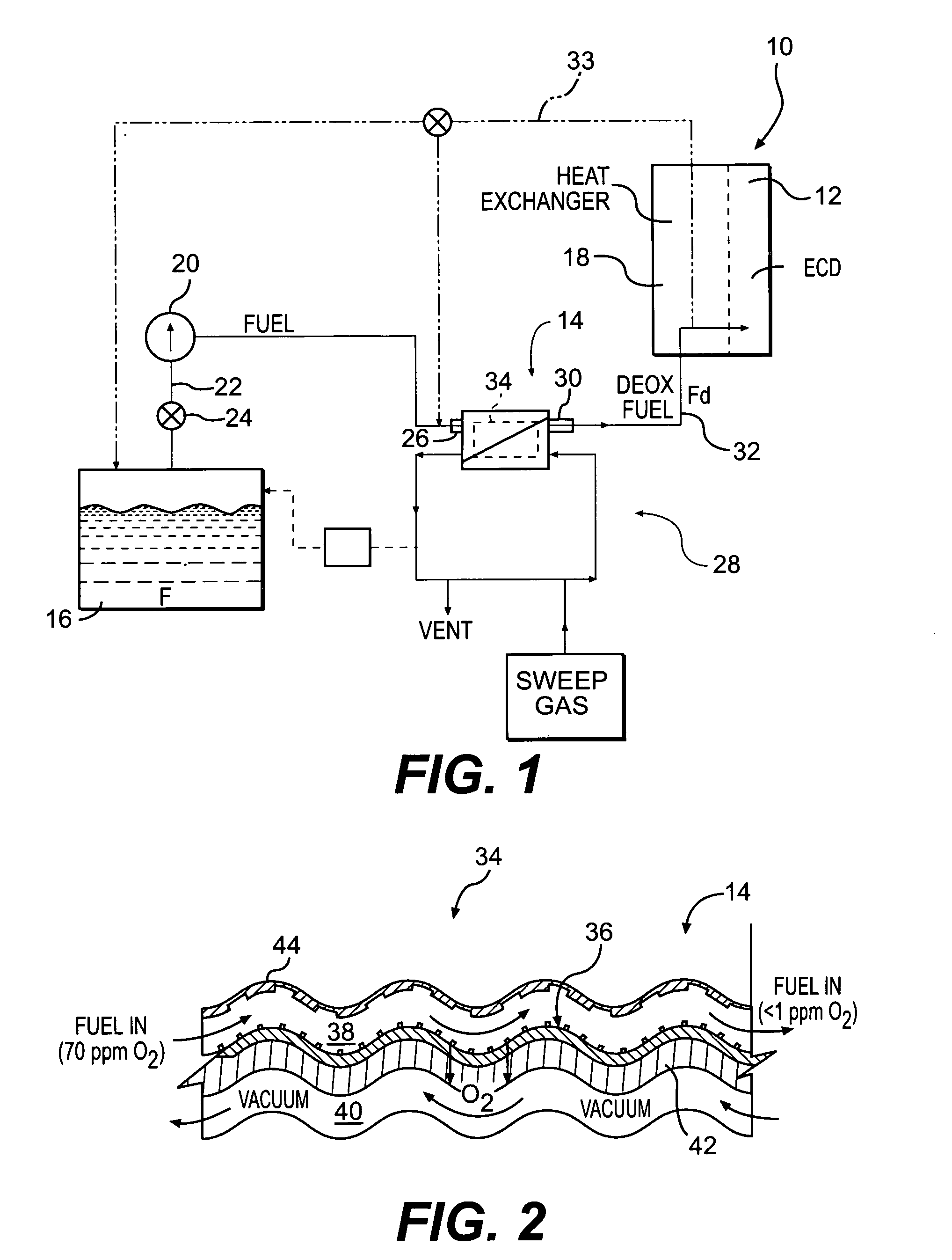 Fuel deoxygenation system with non-planar plate members