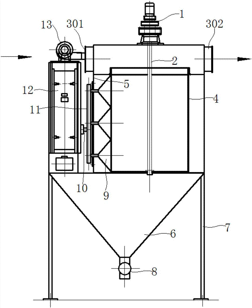 A continuous cleaning regenerative filter dust collector