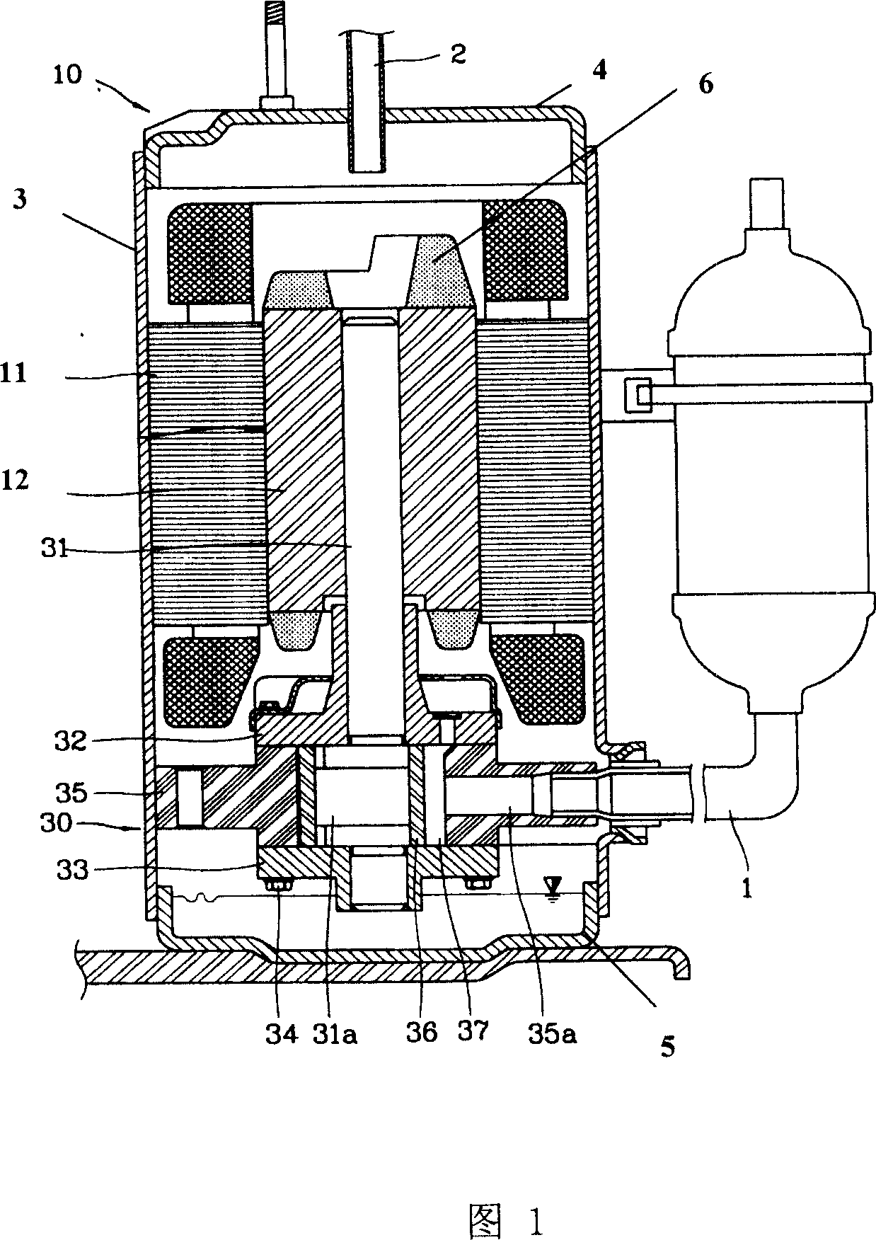 Upper bearing of rotary compressor