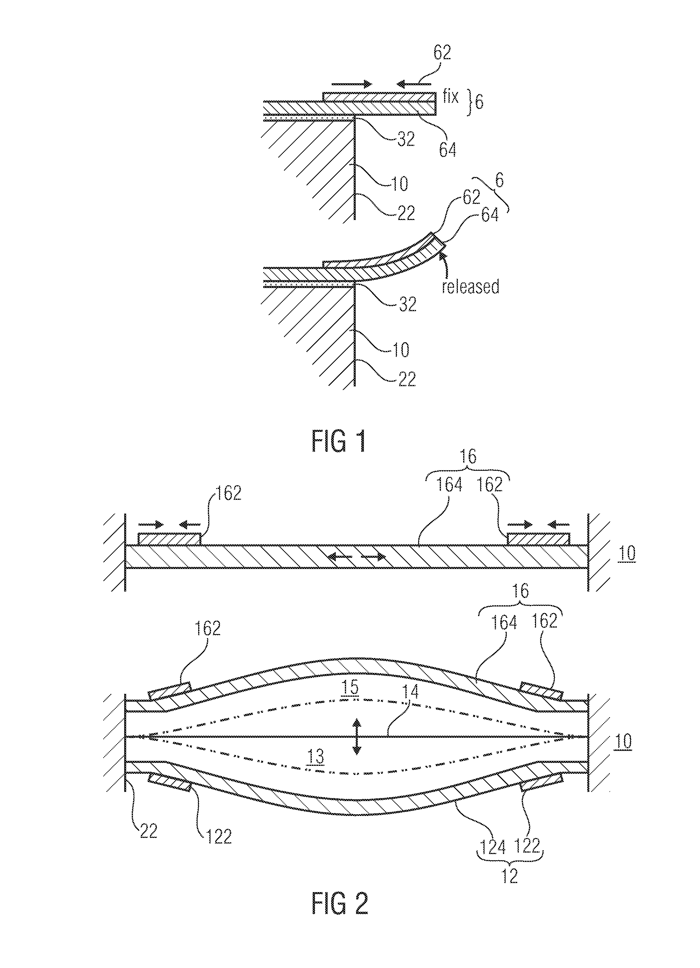 Micro electrical mechanical system with bending deflection of backplate structure