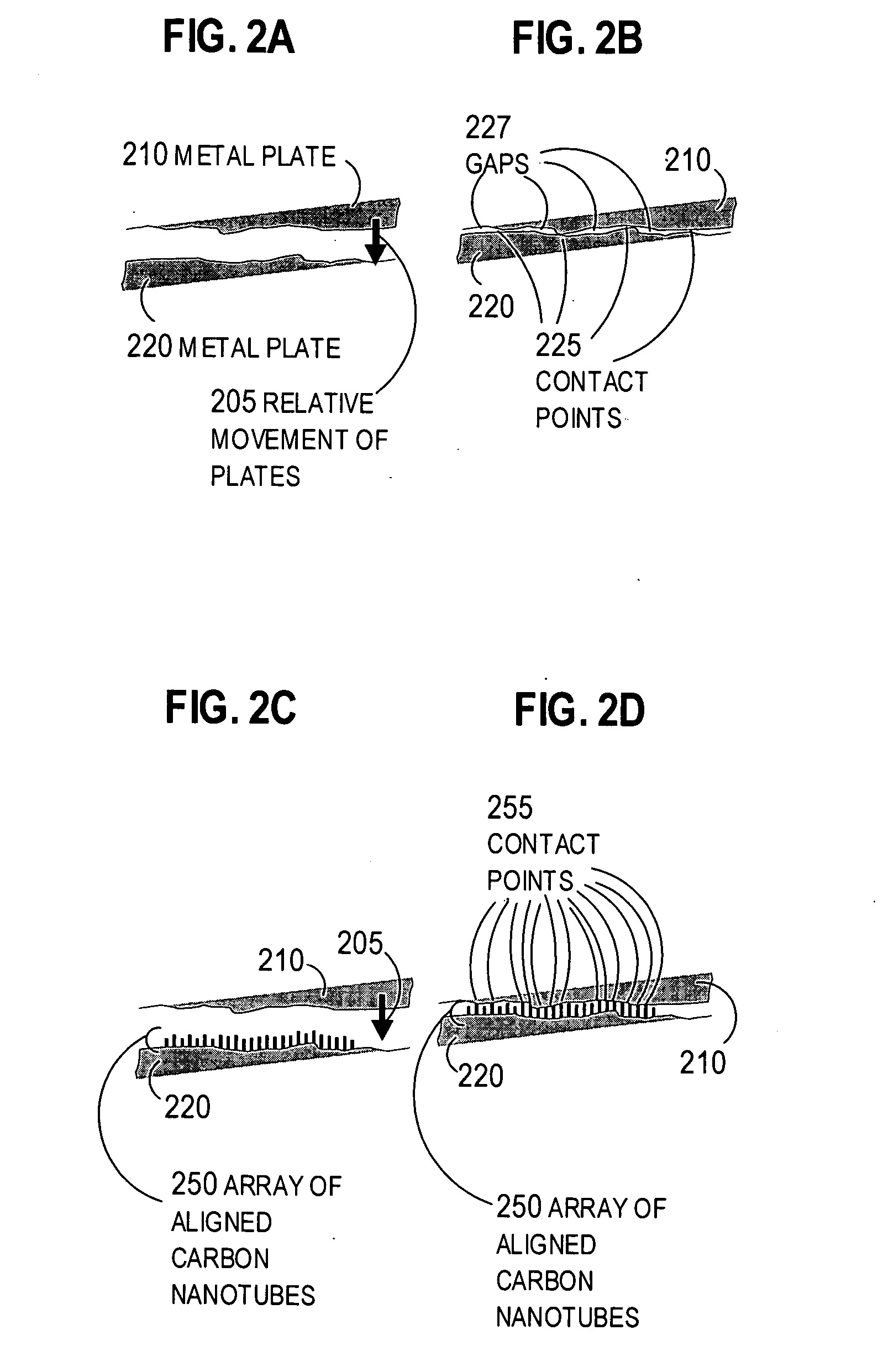 Method of making carbon nanotube arrays, and thermal interfaces using same