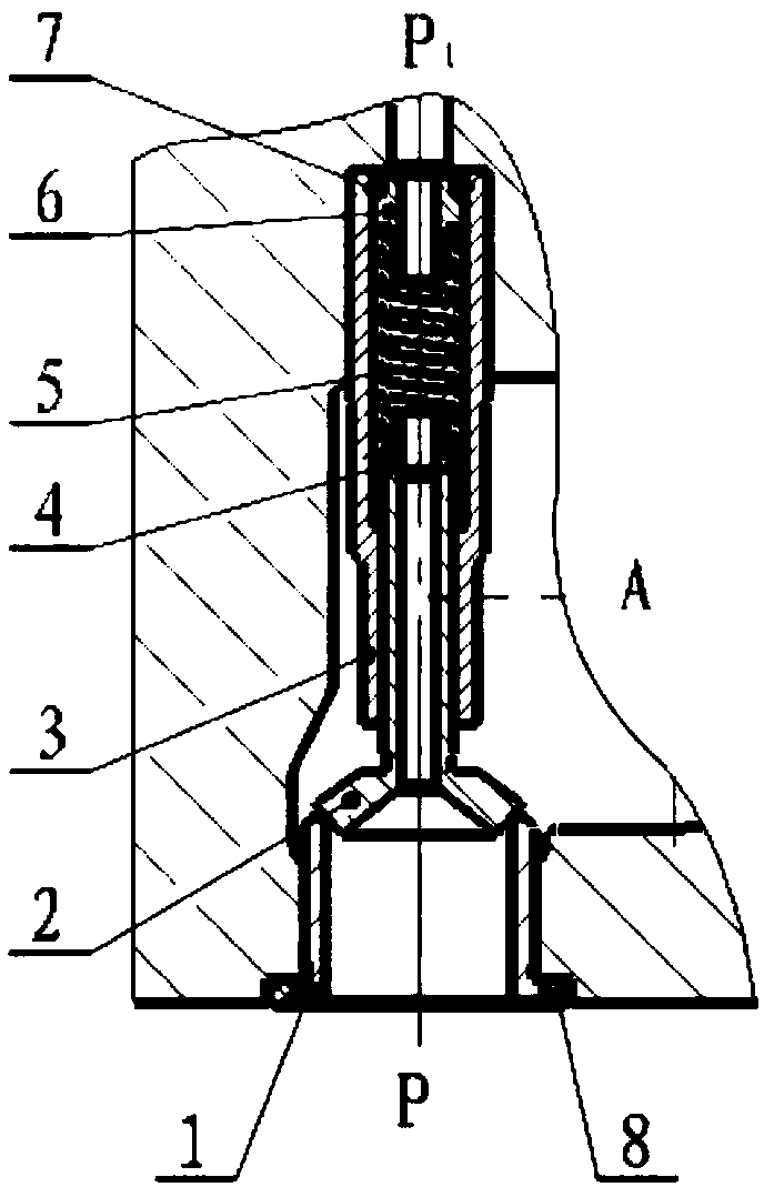 Insertion type pre-pressing valve