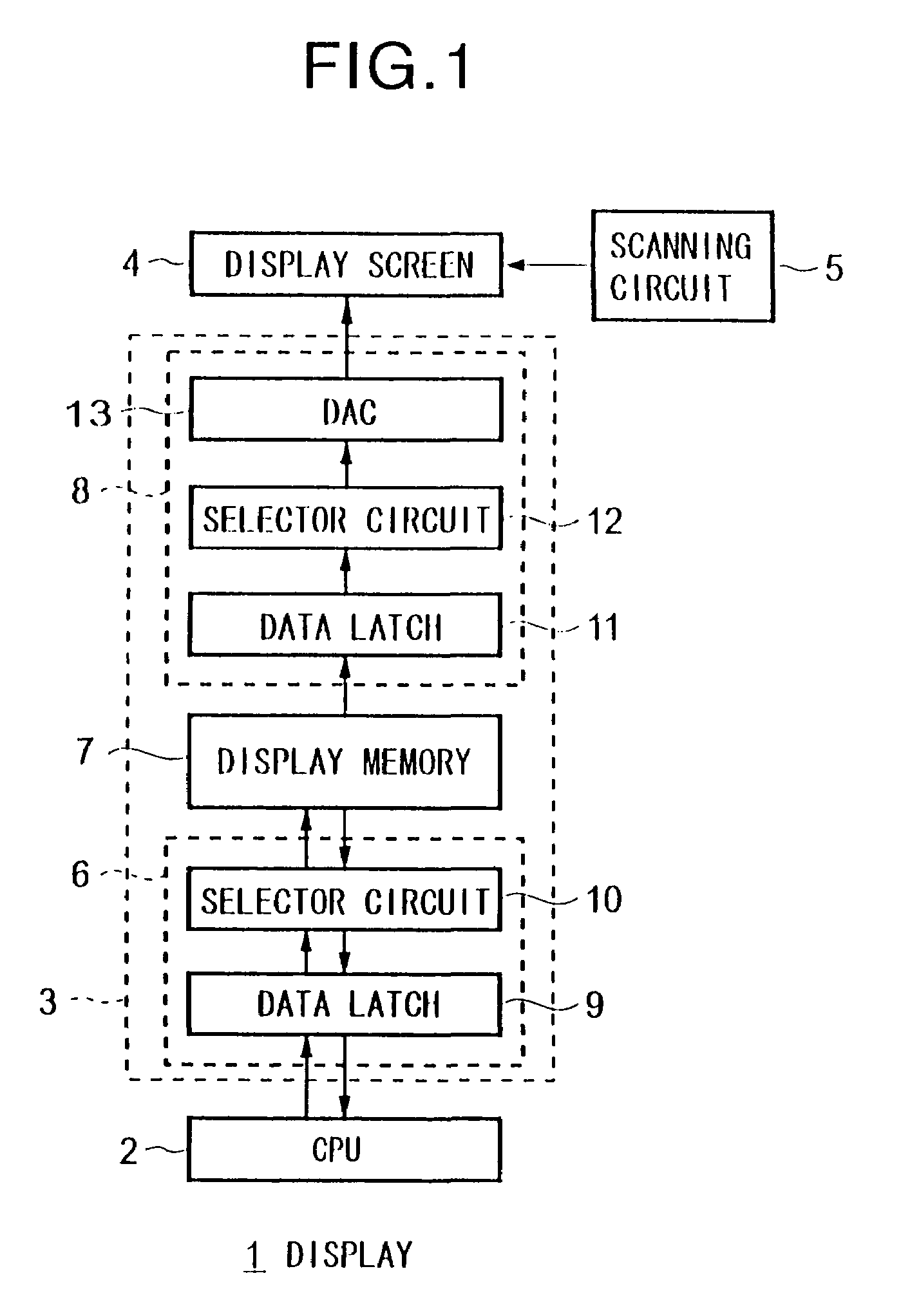 Display memory, driver circuit, display, and cellular information apparatus