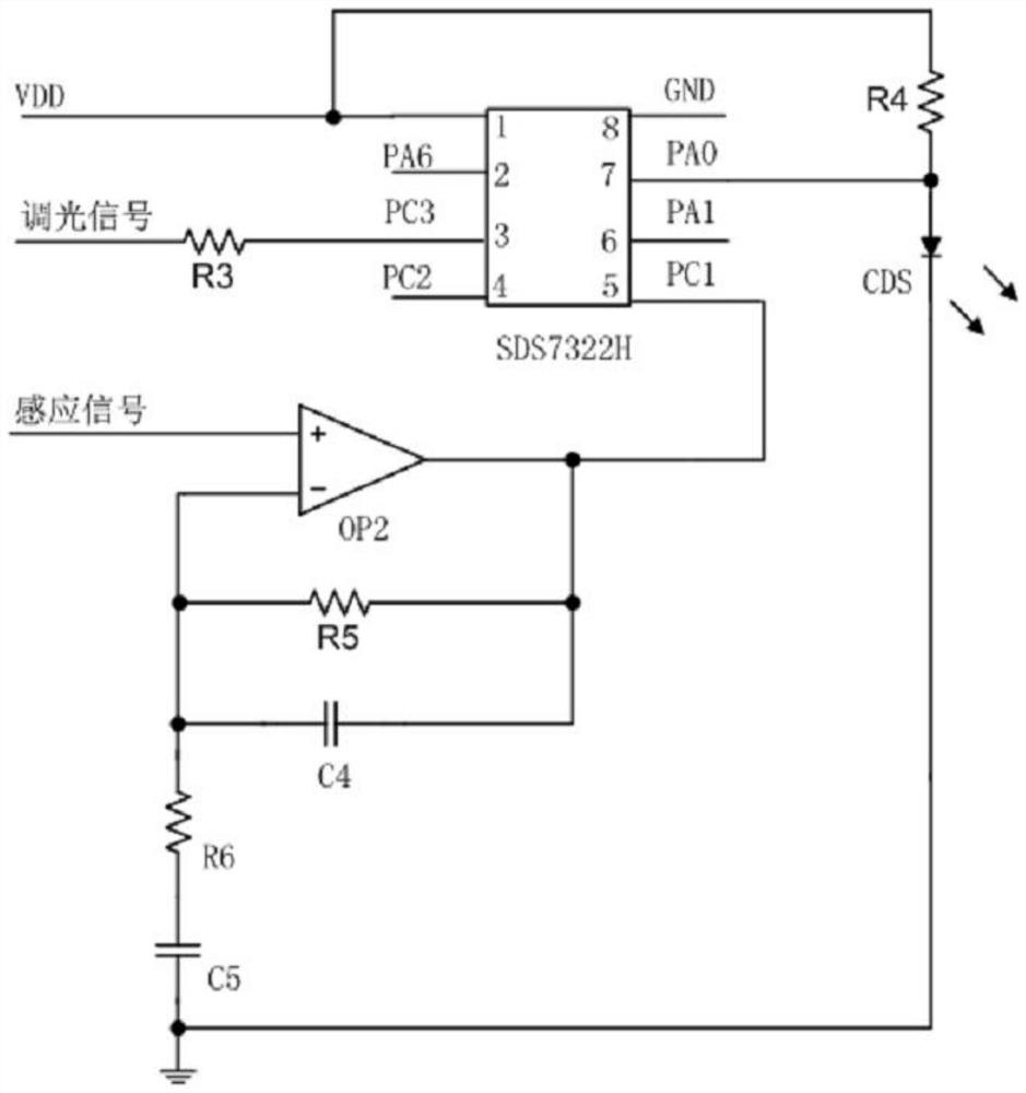 Wirelessly-controlled LED lamp induction circuit